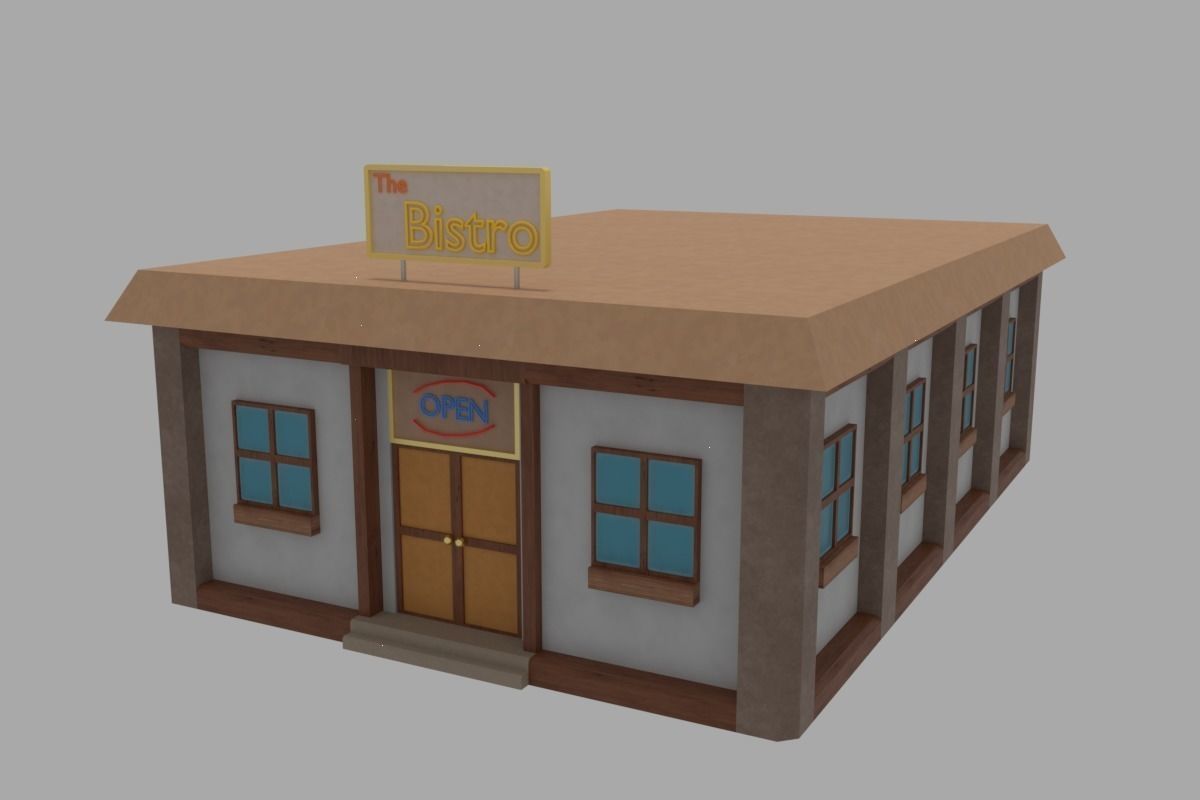 Low-Poly PBR Restaurant Pack Low-poly 3D model_3