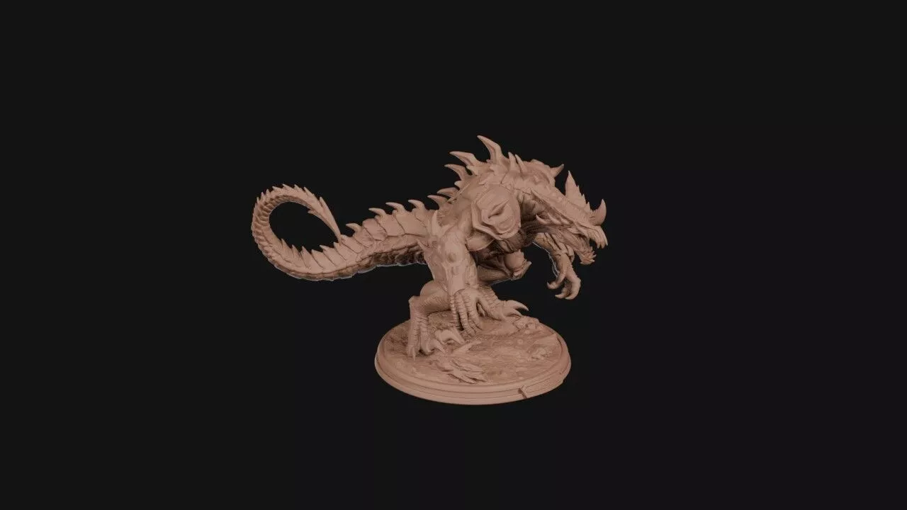 Rampant Saurian Brute 3D print model