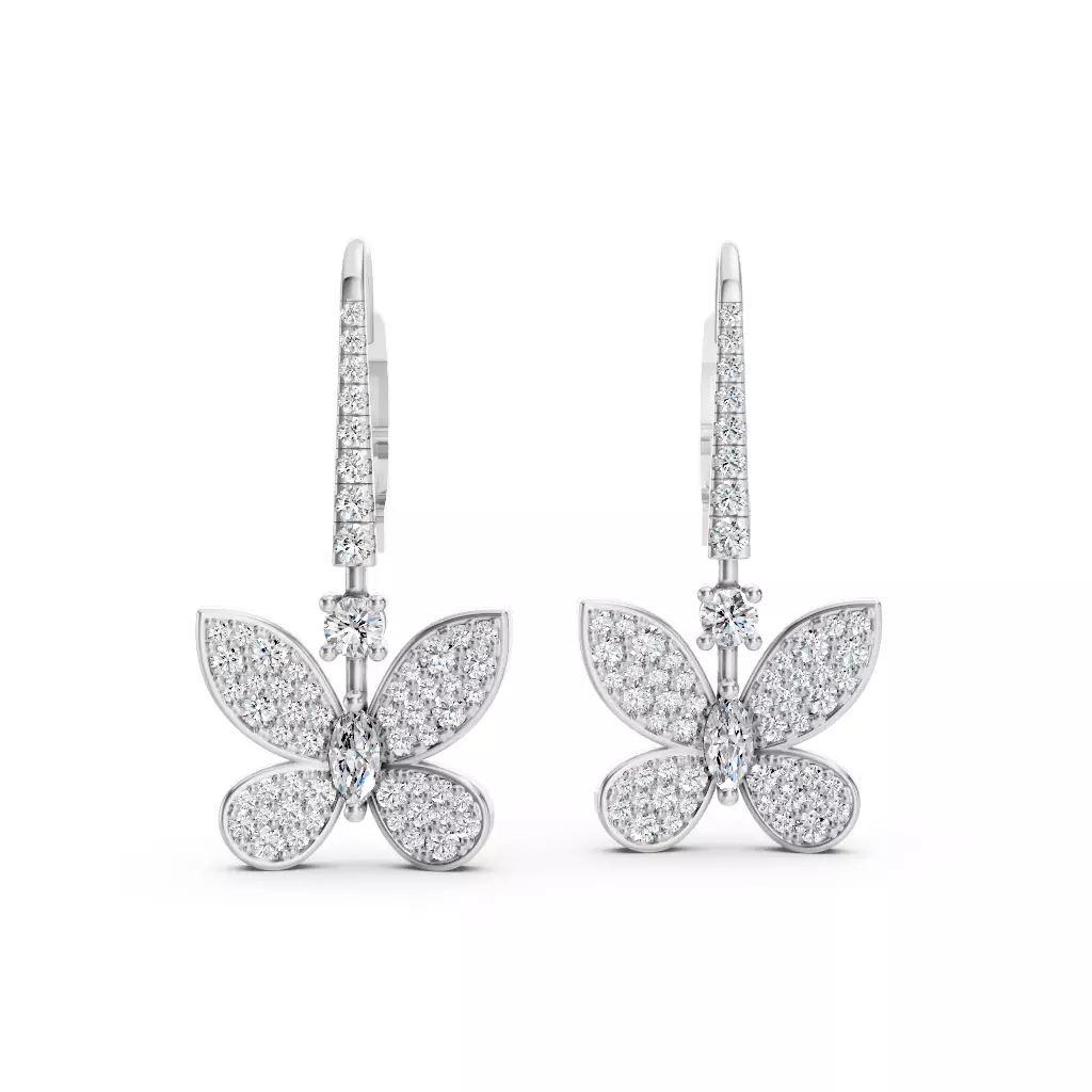Butterfly Diamond Earrings 3D print model