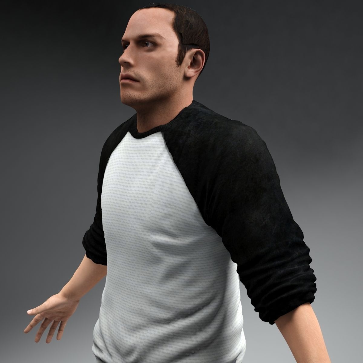 Casual Man Bob Low-poly 3D model_3