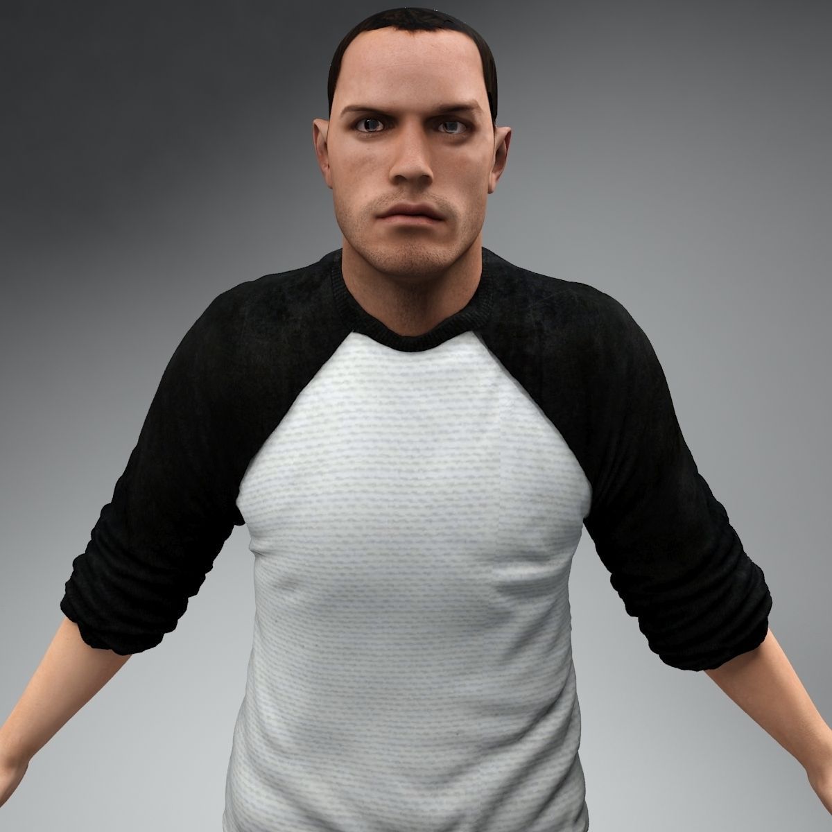 Casual Man Bob Low-poly 3D model_2