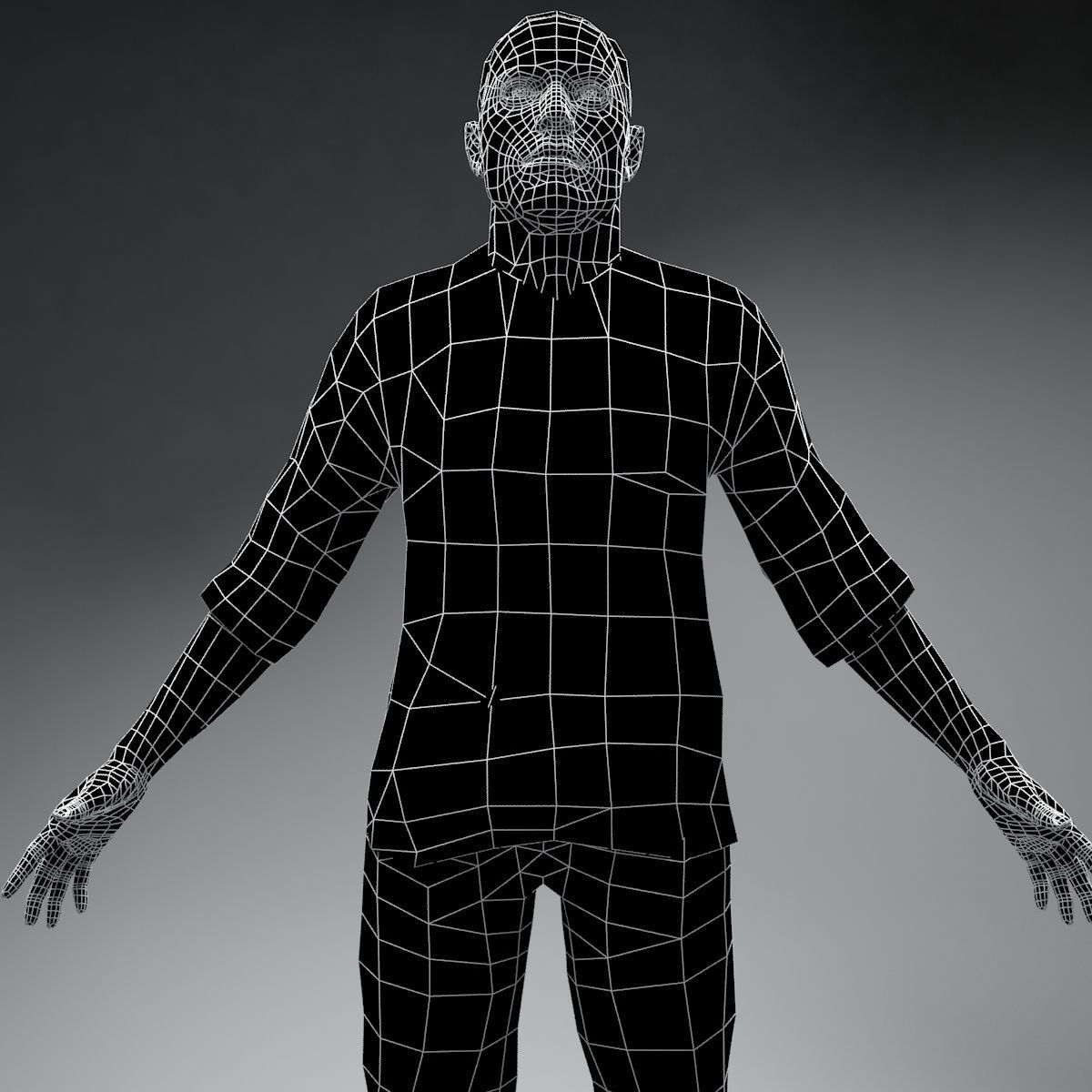 Casual Man Bob Low-poly 3D model_7