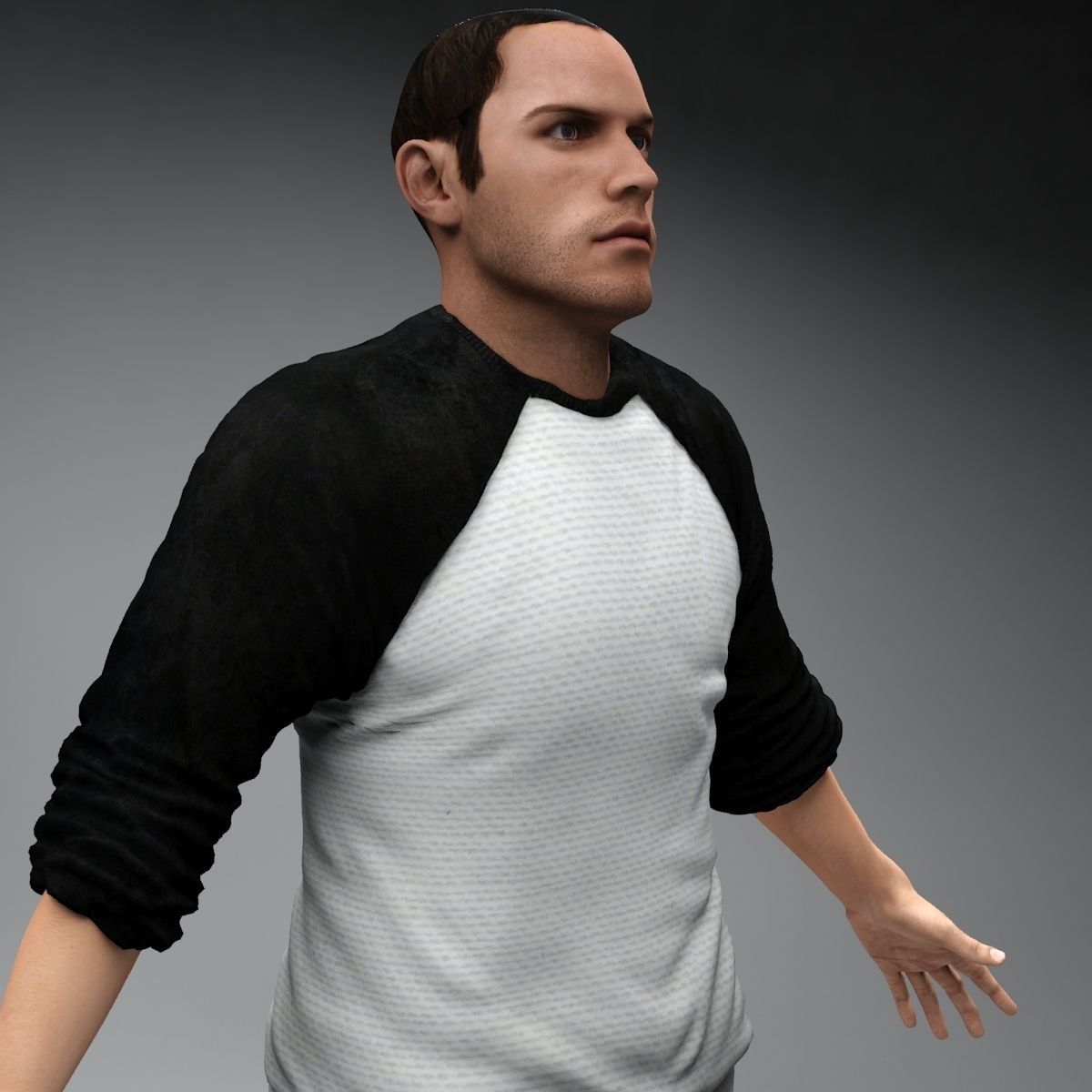 Casual Man Bob Low-poly 3D model_5