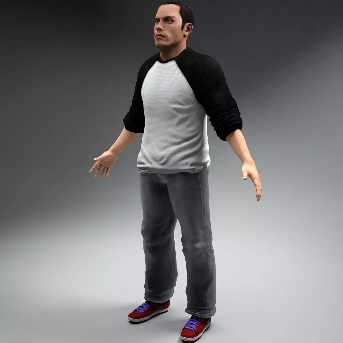 Casual Man Bob Low-poly 3D model_0