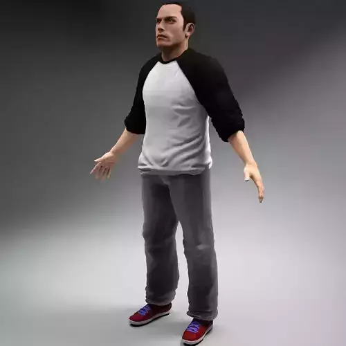 Casual Man Bob Low-poly 3D model