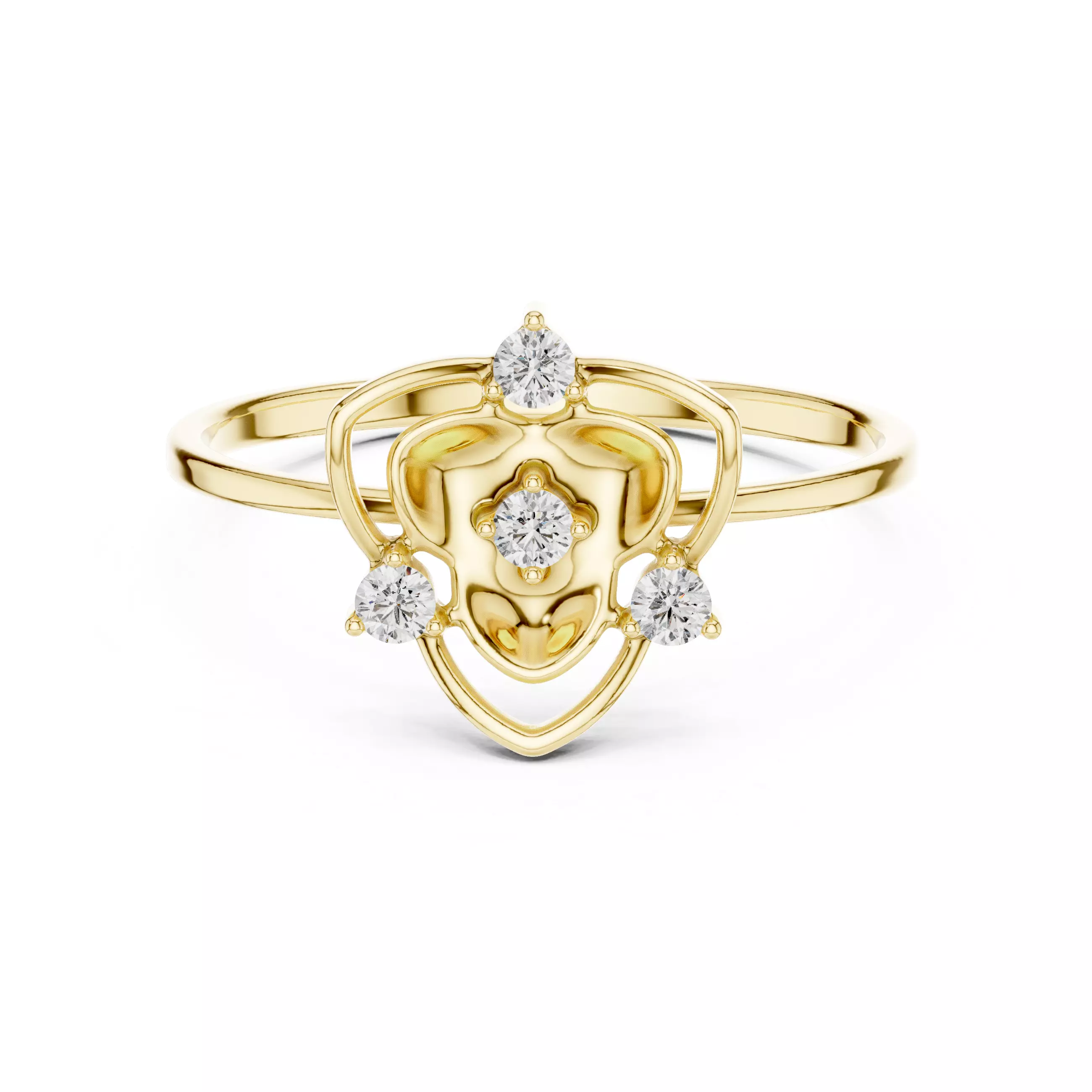 Sculptural Animal Face Diamond Ring Free 3D print model