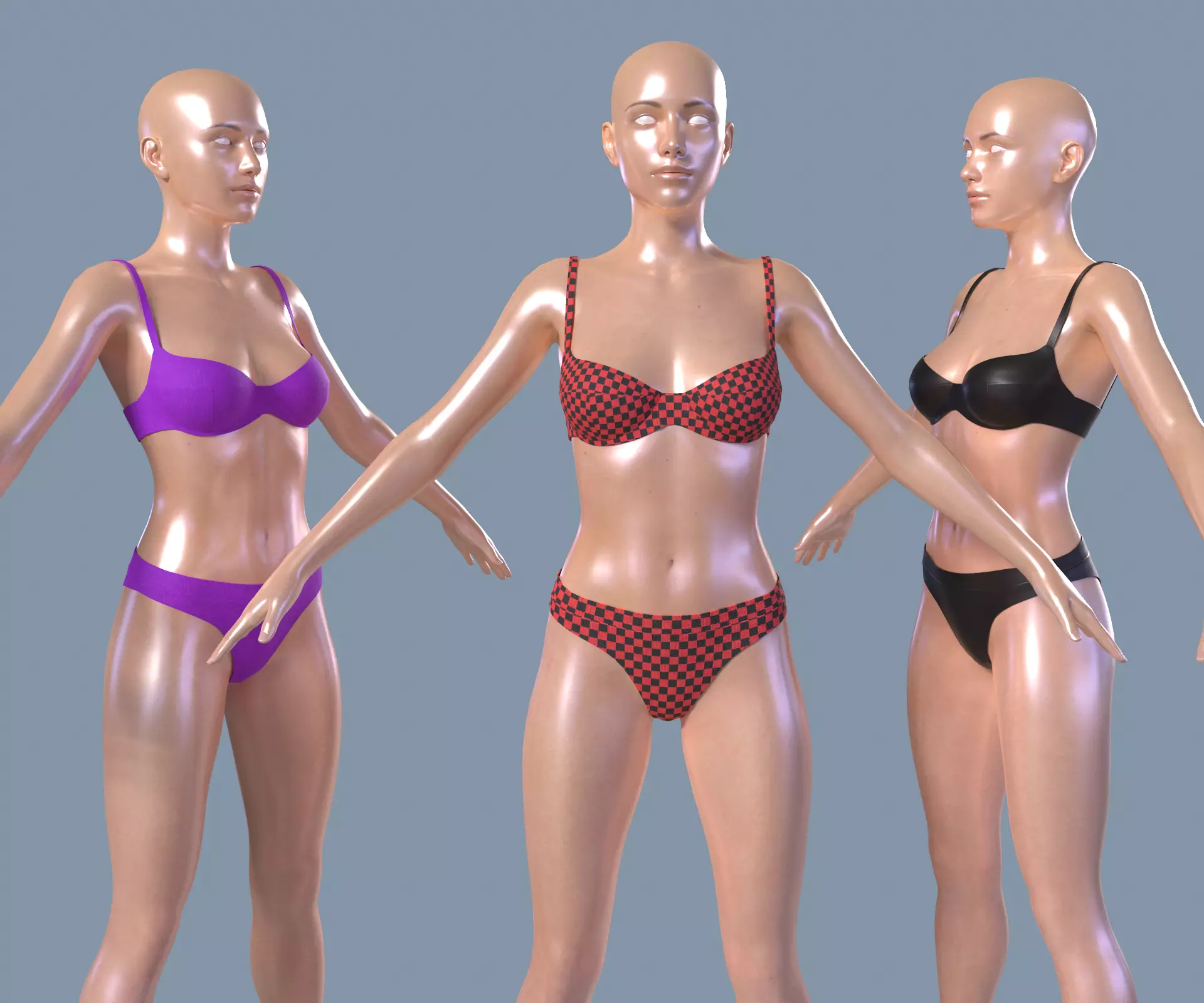 Womens swimwear and lingerie 3D model