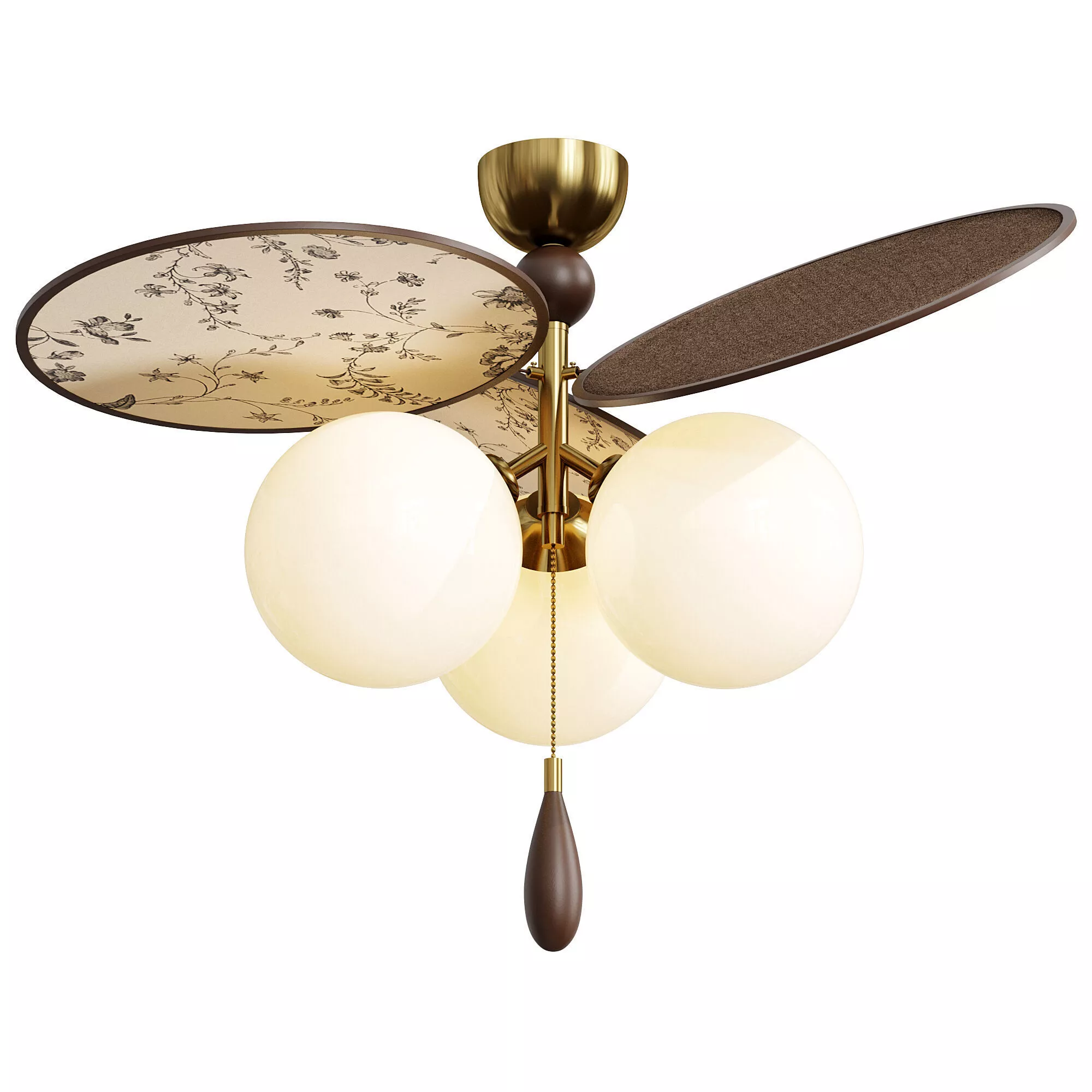 Vintage Floral Disc Ceiling Light Low-poly 3D model