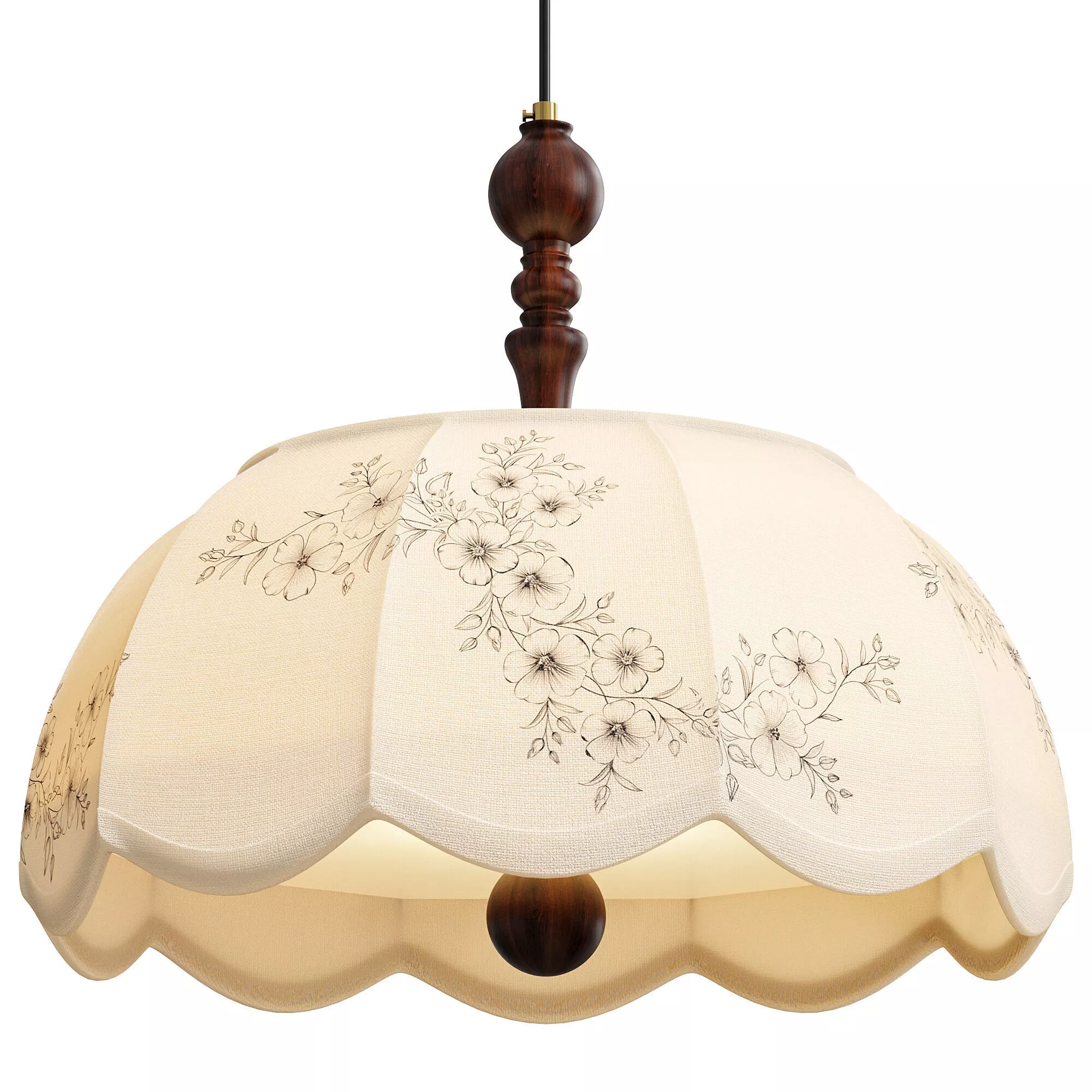 Elowen Blossom Lantern Pendant Lamp Low-poly 3D model
