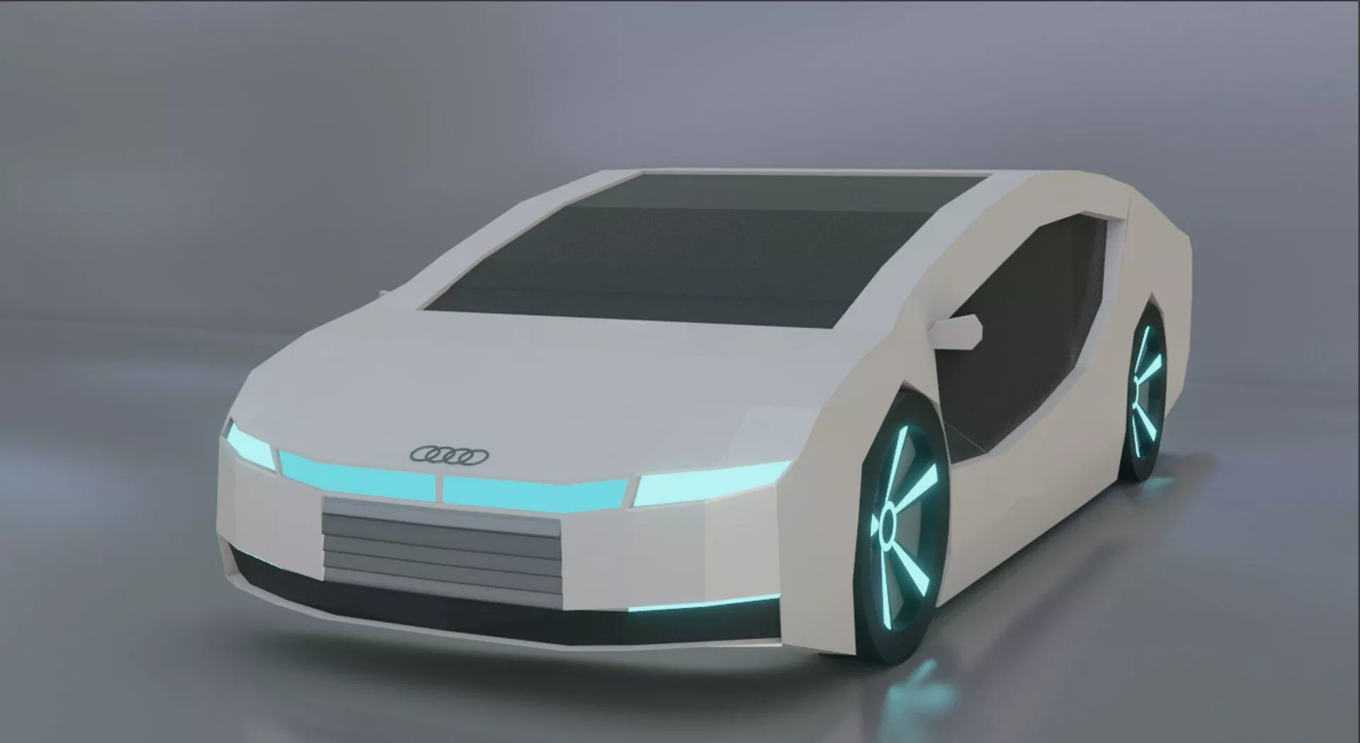 Audi A9 Futuristic Concept car Low-poly 3D model Free 3D model