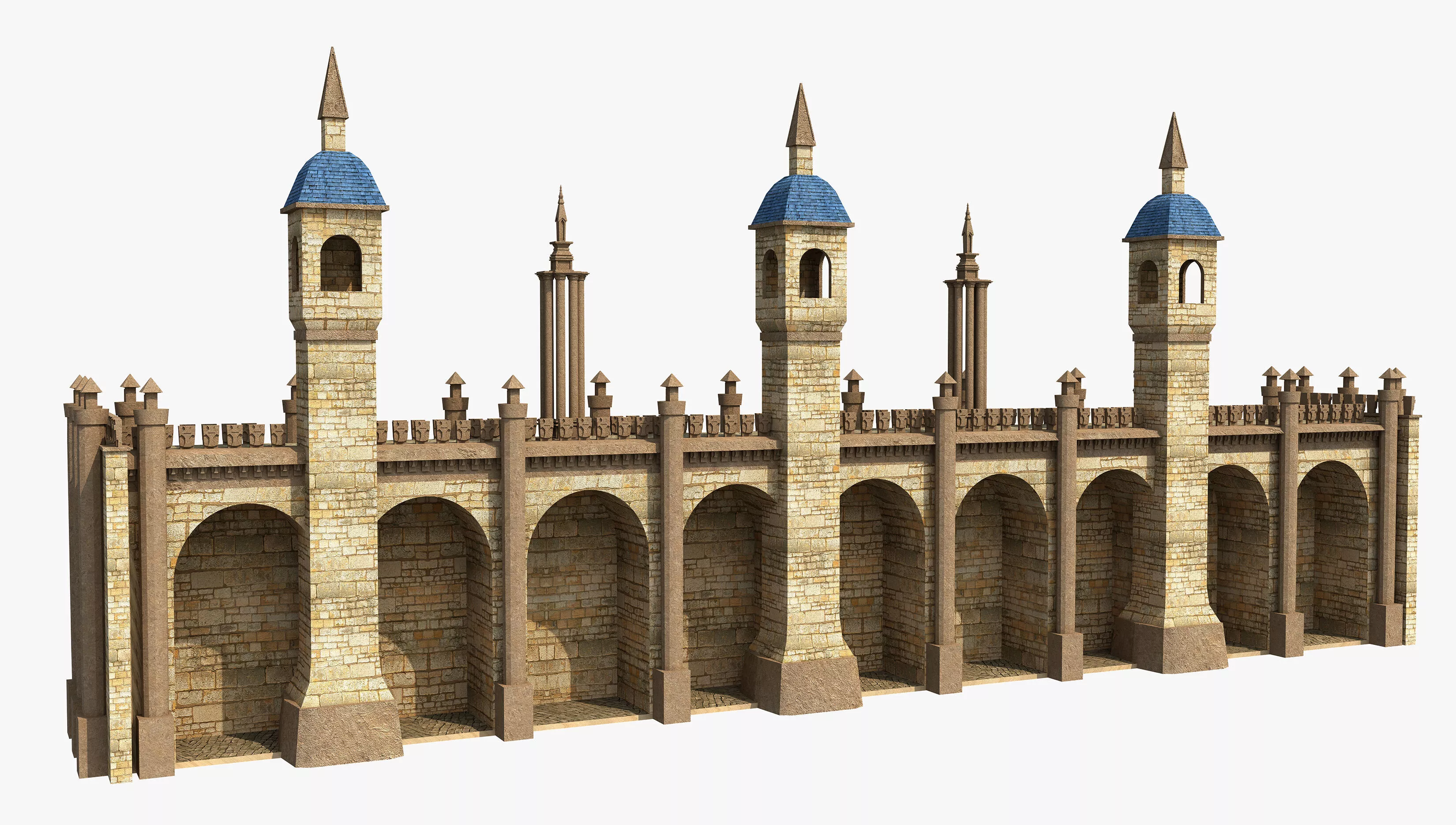 Classic Arch Structure Towers 3D model