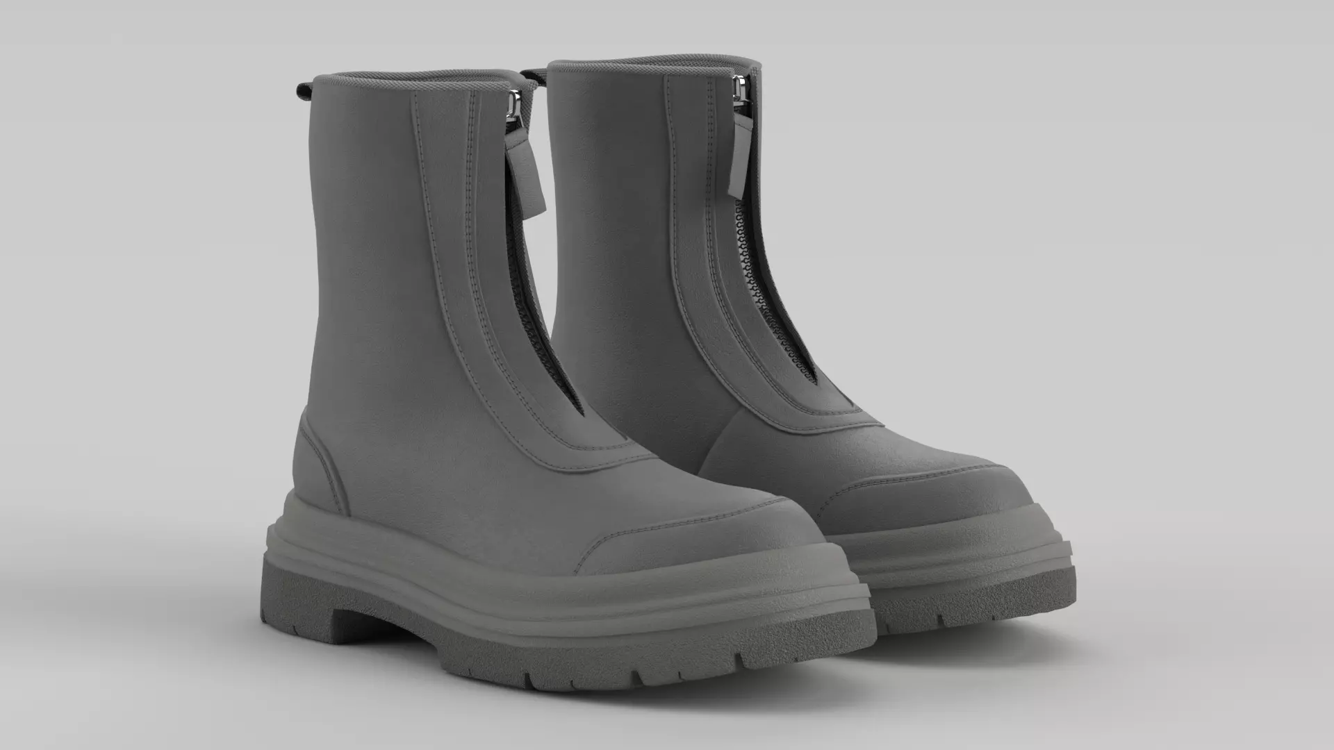 Calf Boot Charcoal Low-poly 3D model