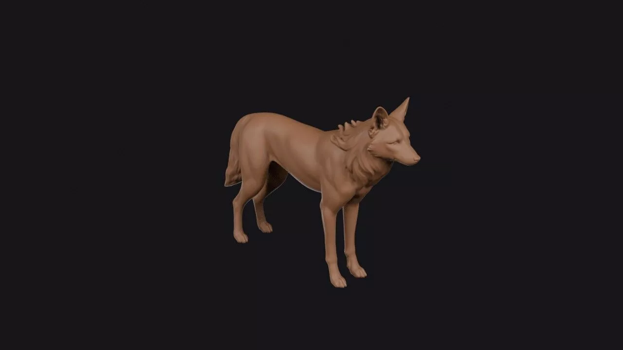 Maned Wolf 3D print model