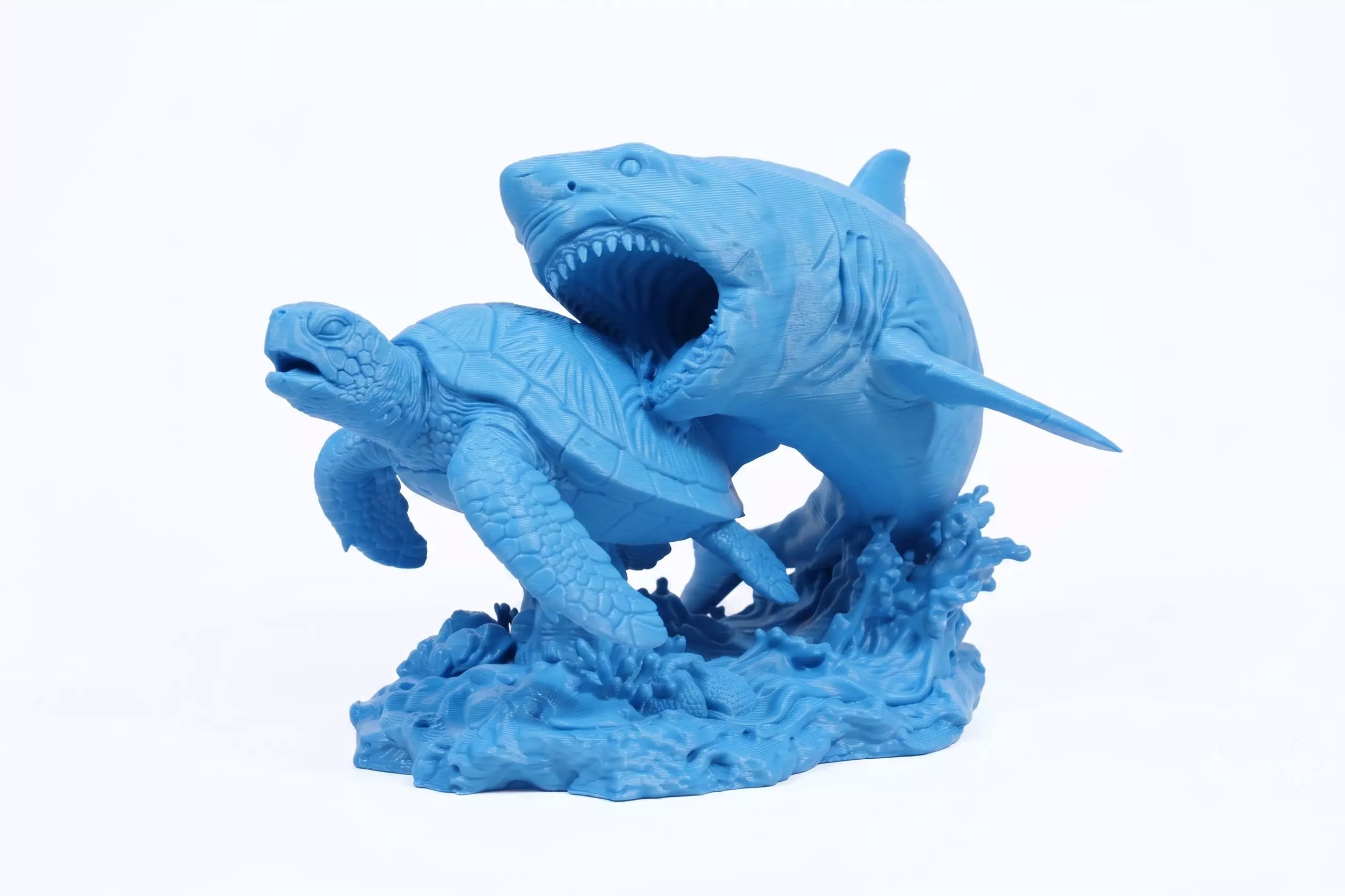 Shark attack sculpture 3D print model