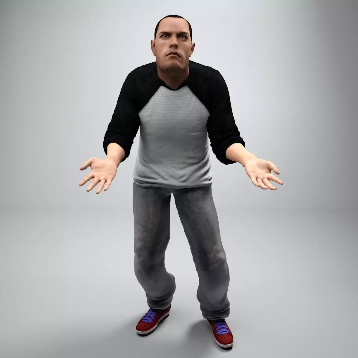 Casual Dude Bob Rigged Low-poly 3D model