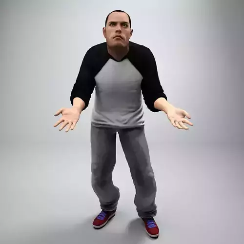 Casual Dude Bob Rigged Low-poly 3D model