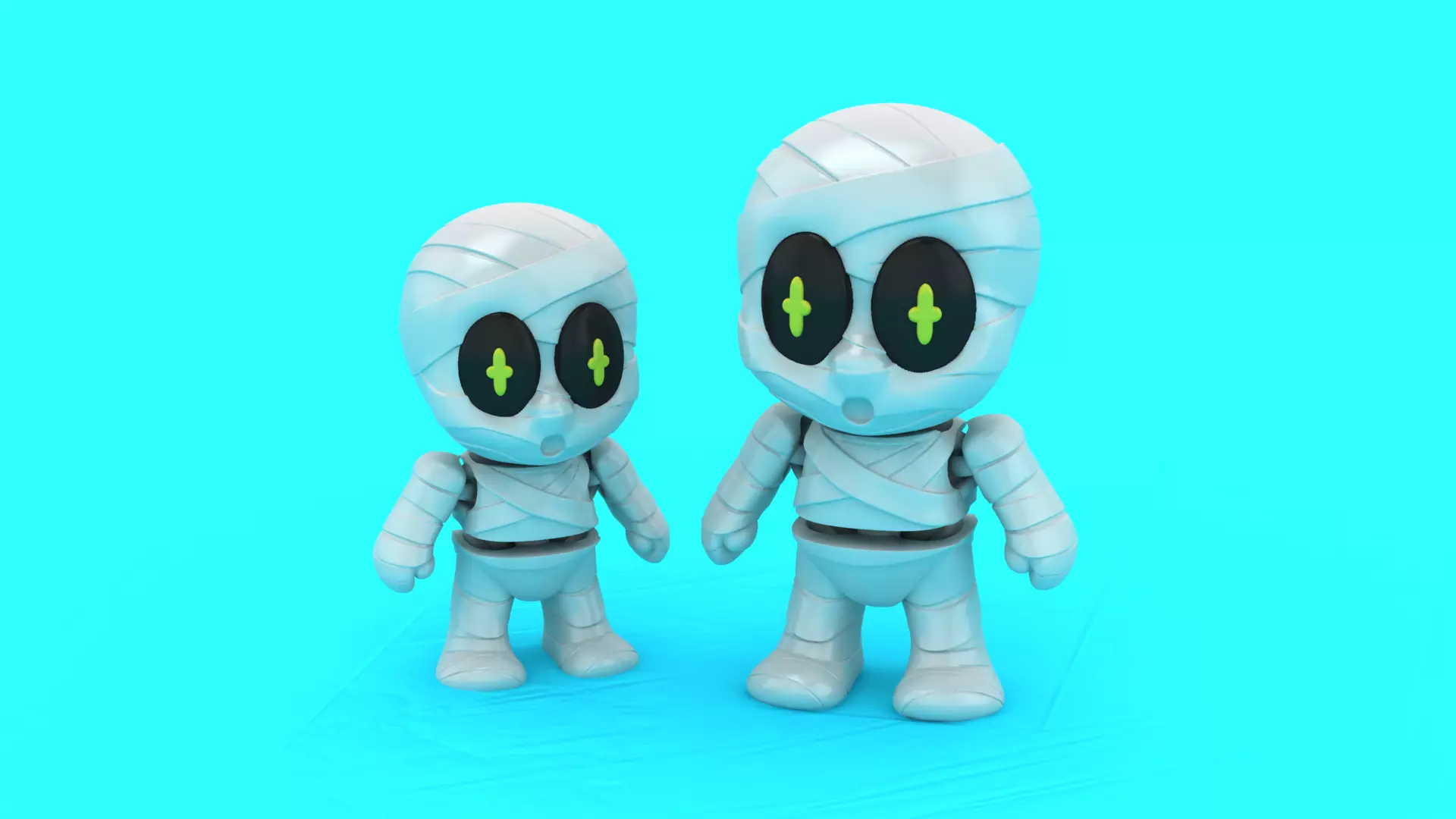 Cute Bandaged Mummy Buddies 3D print model