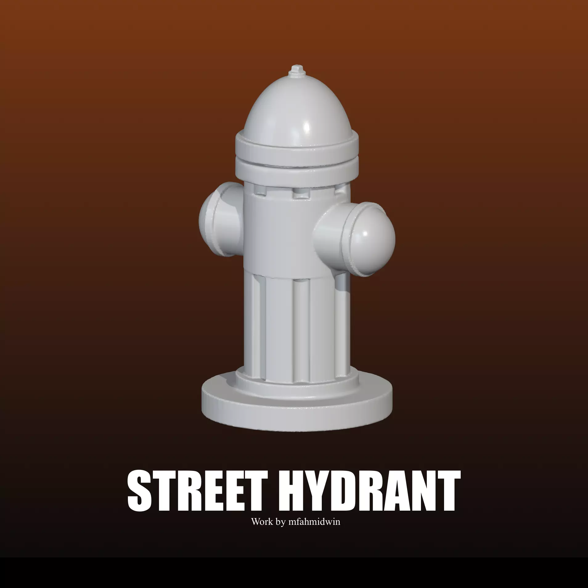 Street hydrant diorama prop 3D printable single pack 3D print model