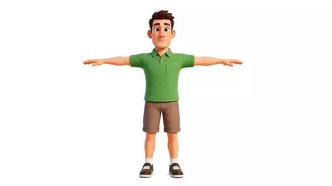Stylized Cartoon Male Character Rigged Animated Father