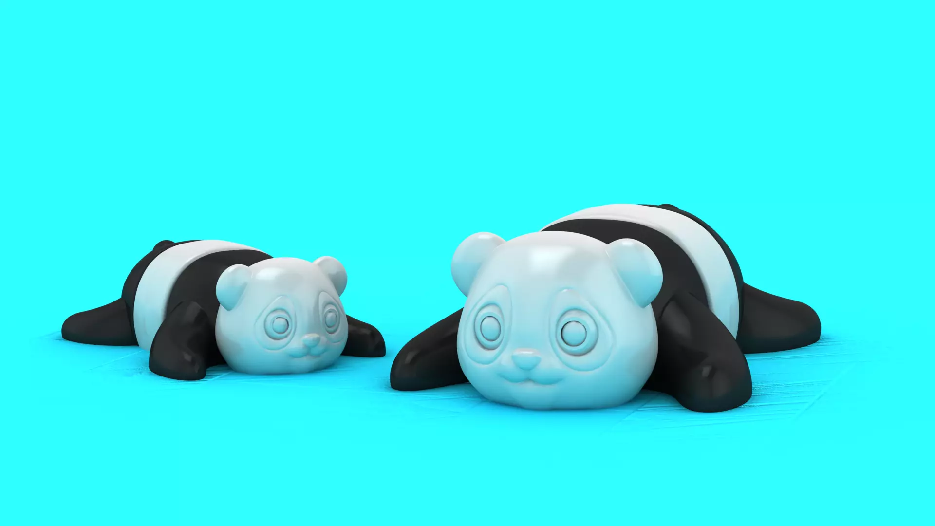 Chubby Sleepy Pandas 3D print model