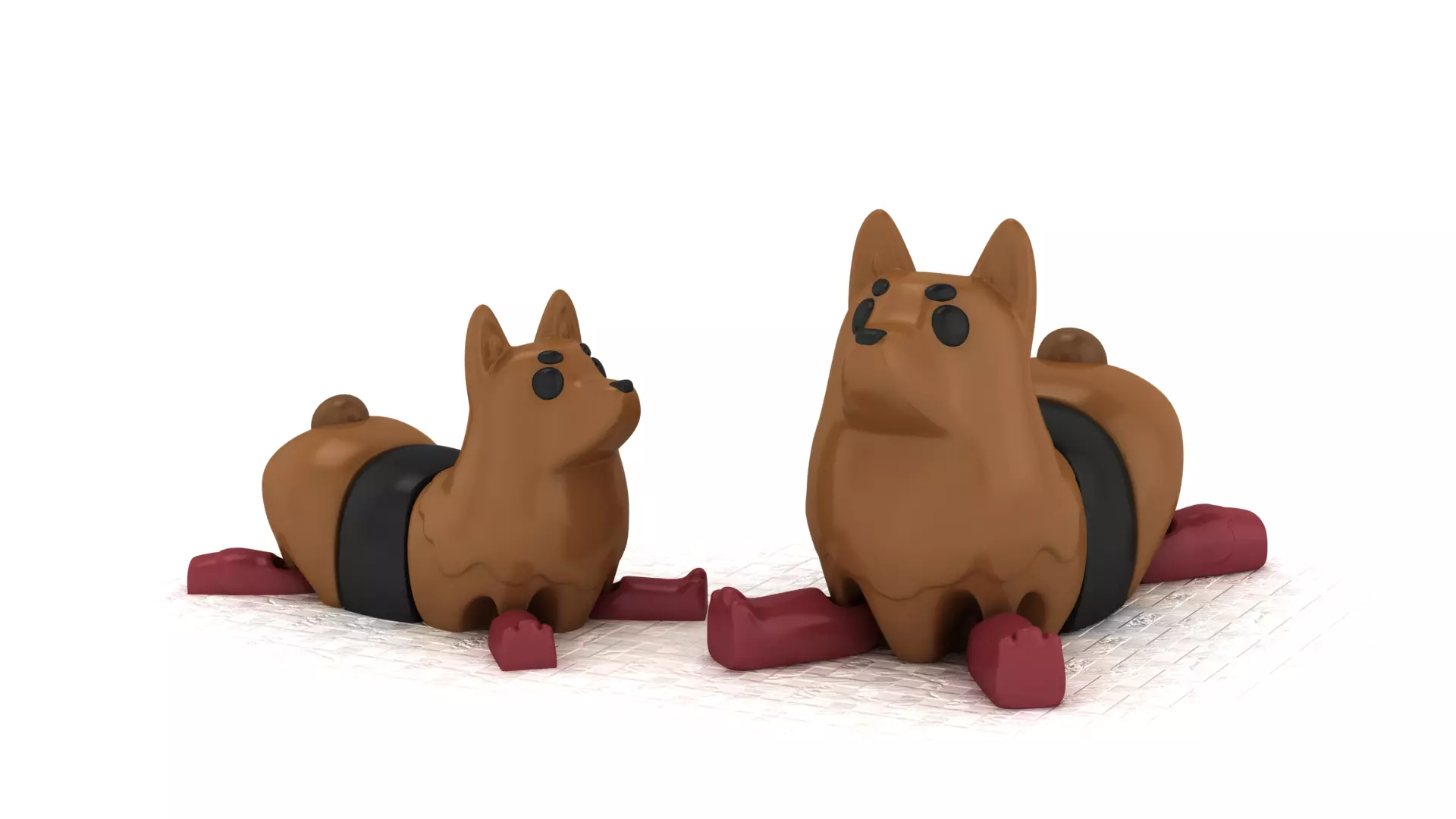 Chubby Corgi Pups 3D print model