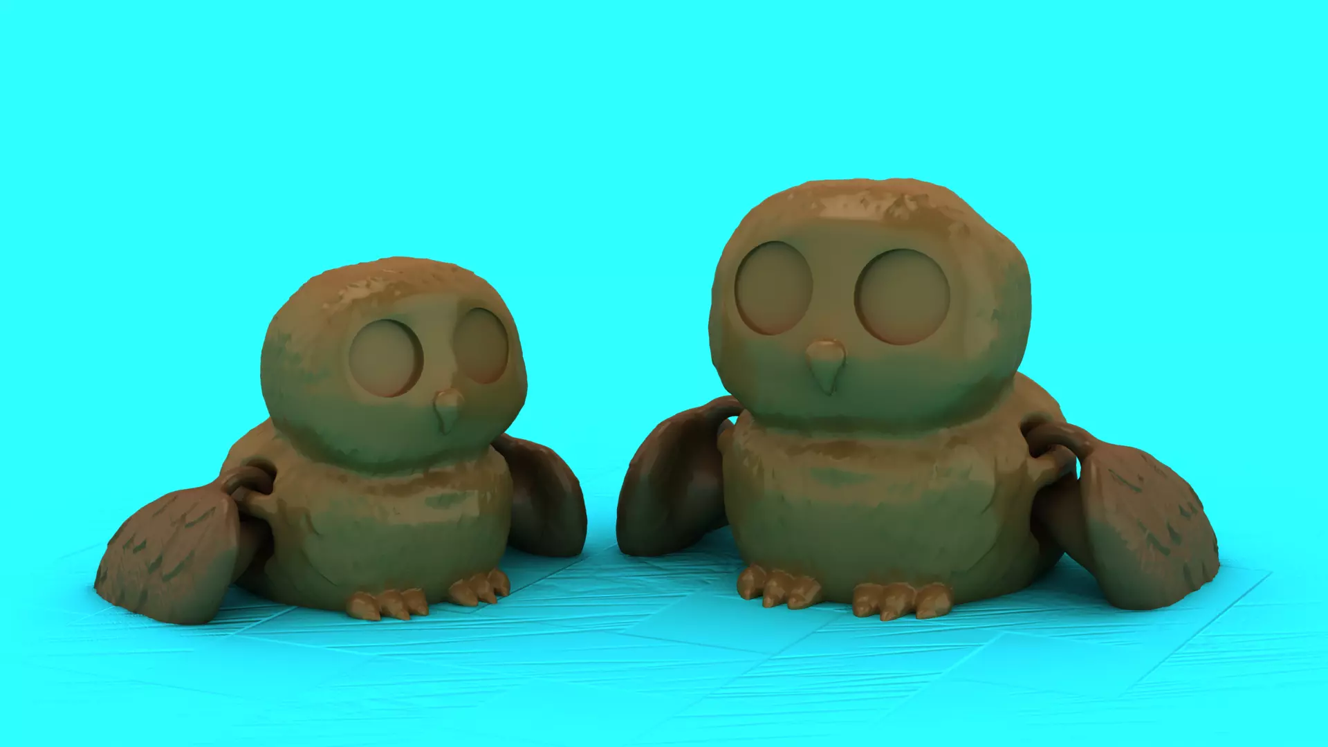 Round Baby Owls 3D print model