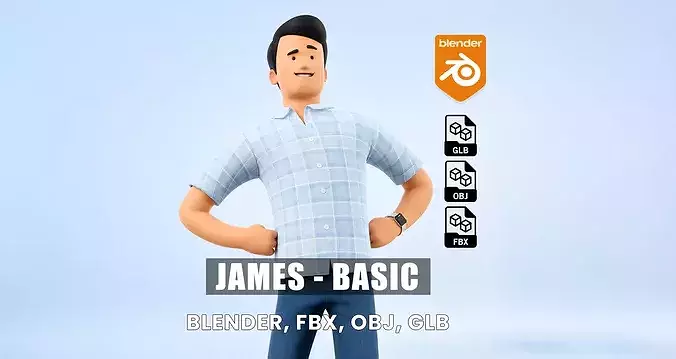 James - Rigged Cartoon Man ARKit 