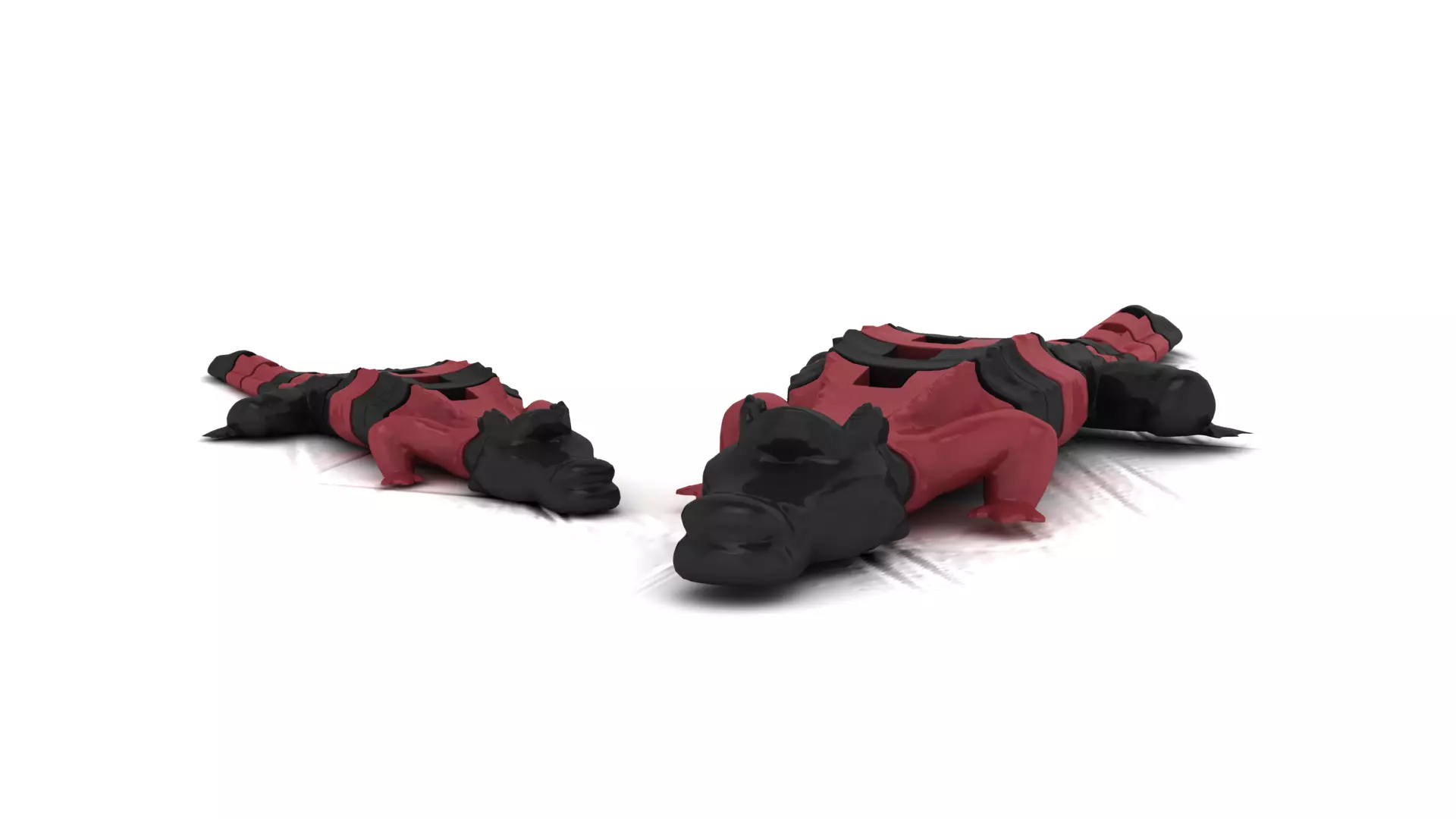 Armored Crimson Crocodiles 3D print model