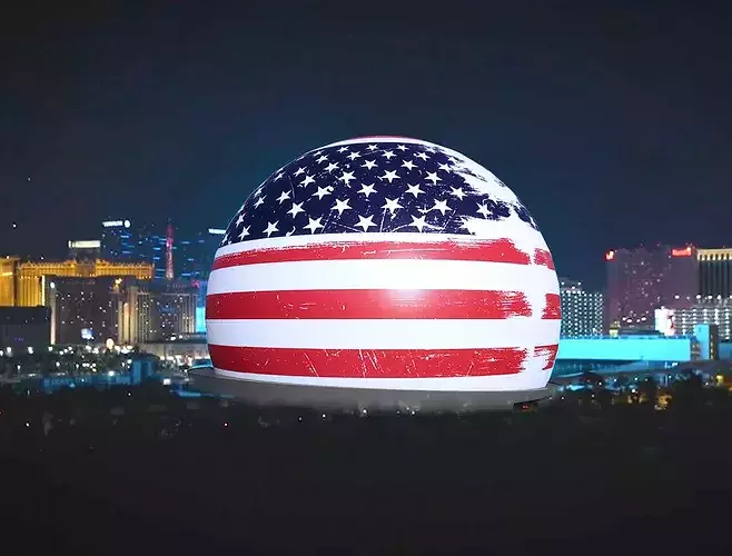 LED Entertainment Sphere USA Flag - Las Vegas Inspired 