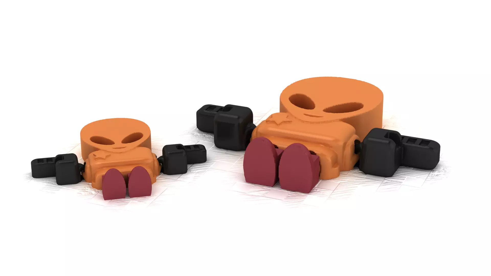 Blocky Alien Bots 3D print model