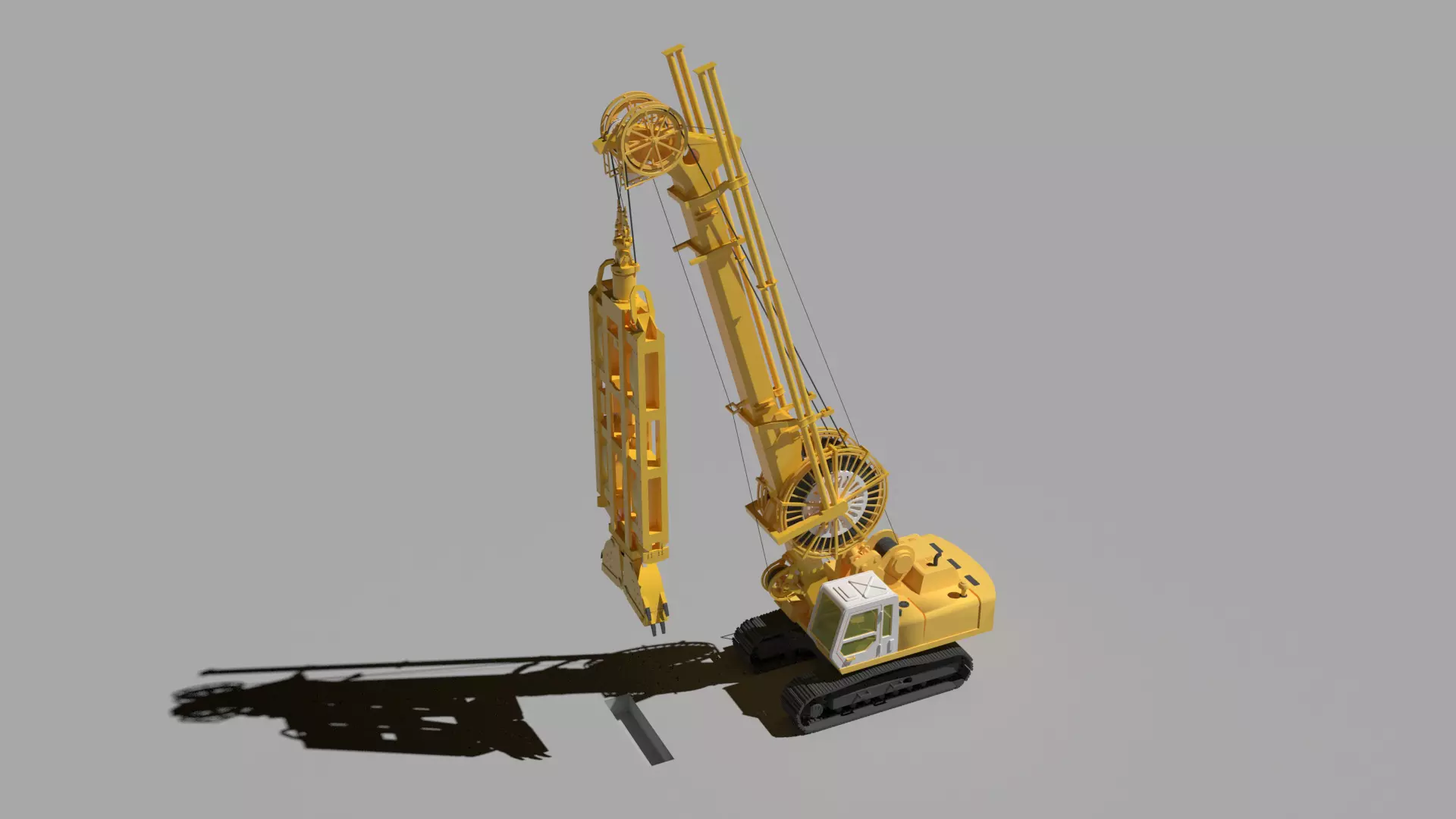 HYDRAULIC DIAPHRAGM WALL CLAMSHELL GRAB MACHINE Low-poly 3D model