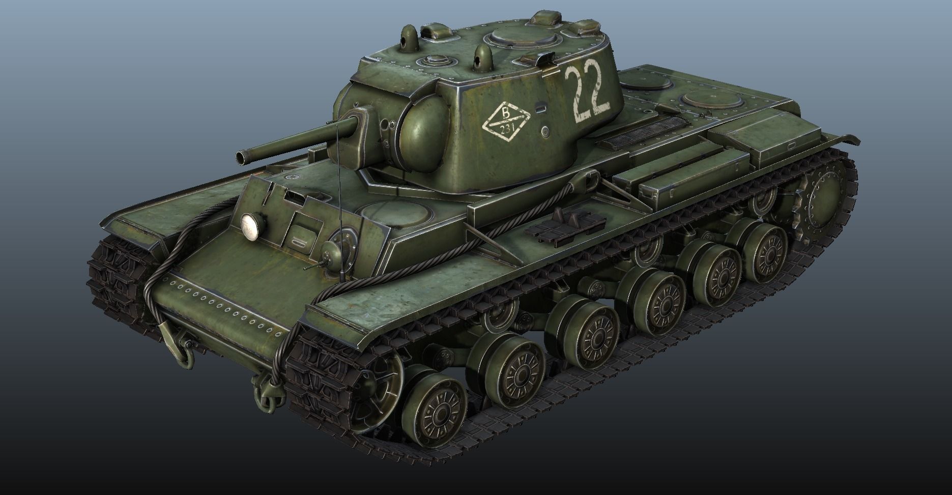 KV-1 ussr Tank - game model Low-poly 3D model_22