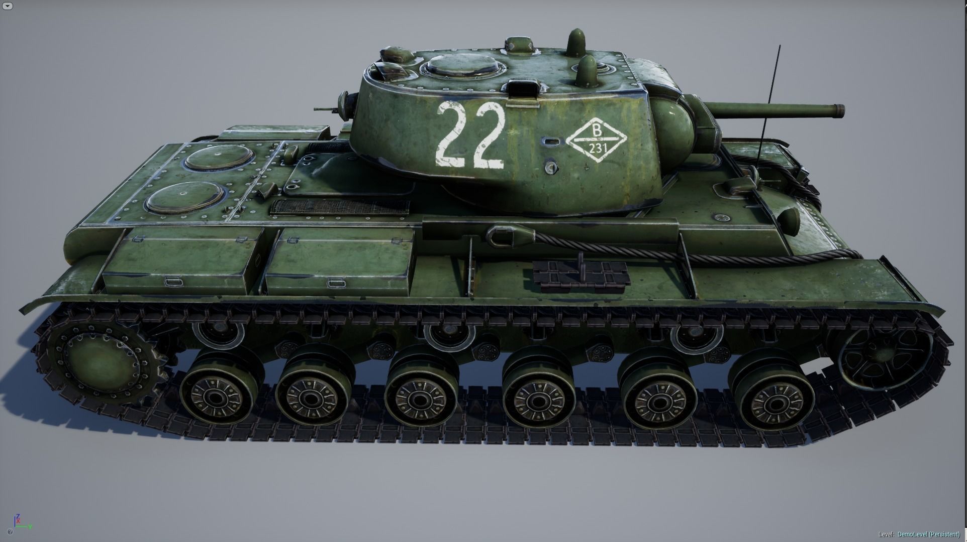 KV-1 ussr Tank - game model Low-poly 3D model_12