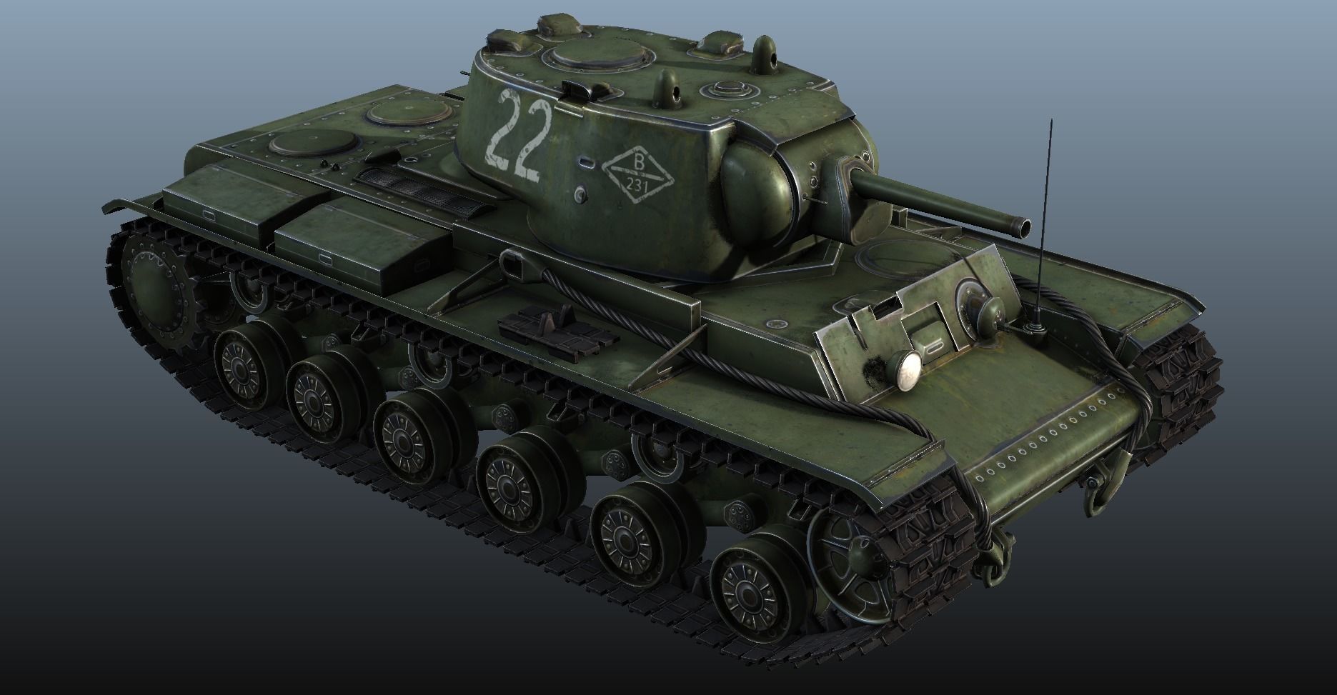 KV-1 ussr Tank - game model Low-poly 3D model_23