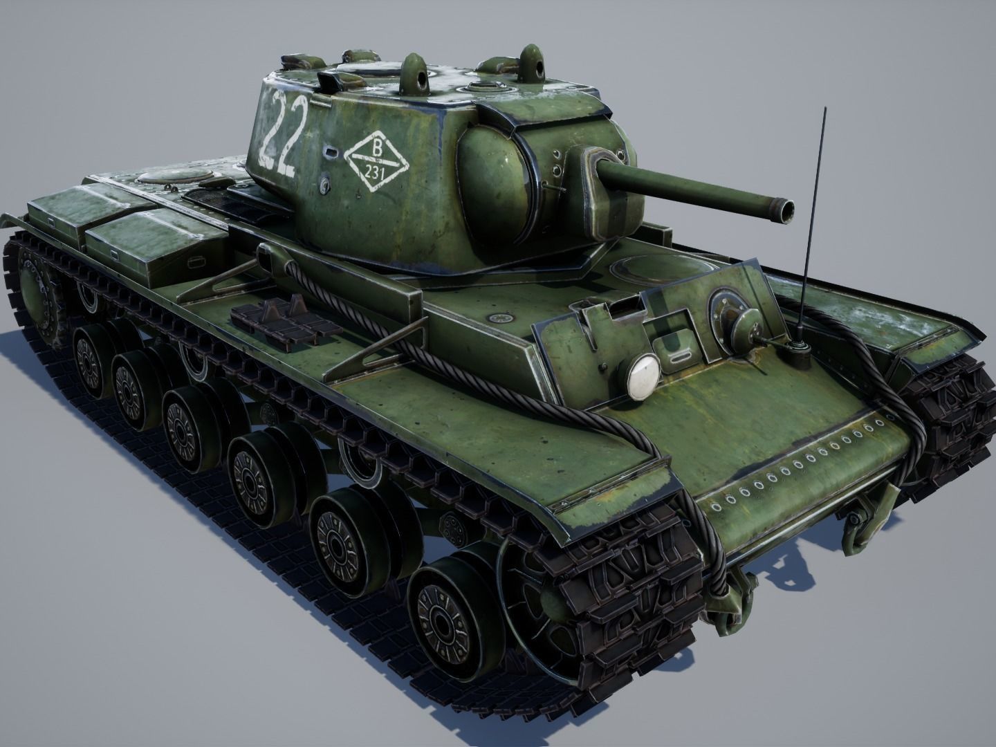 KV-1 ussr Tank - game model Low-poly 3D model_19