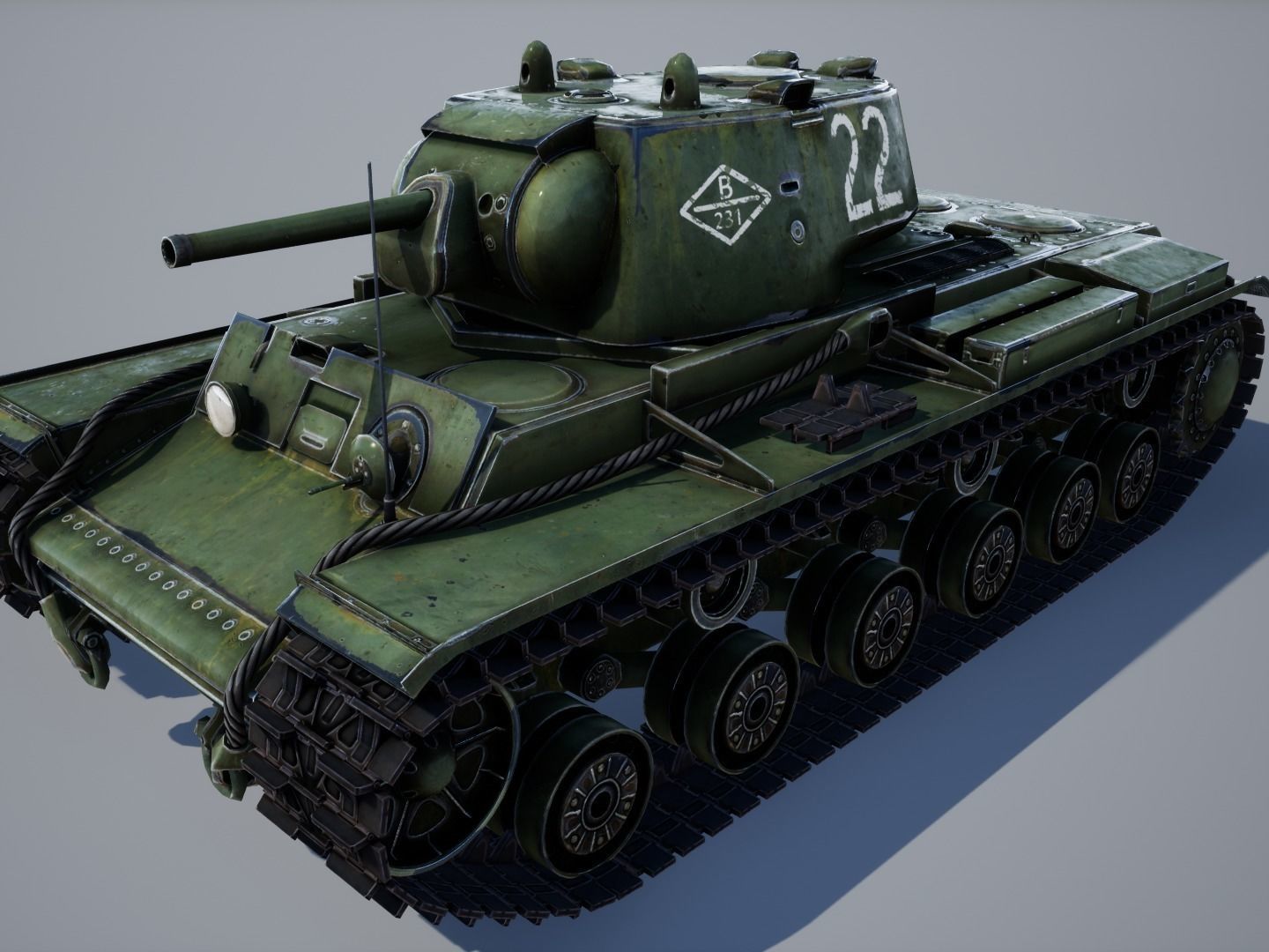 KV-1 ussr Tank - game model Low-poly 3D model_1