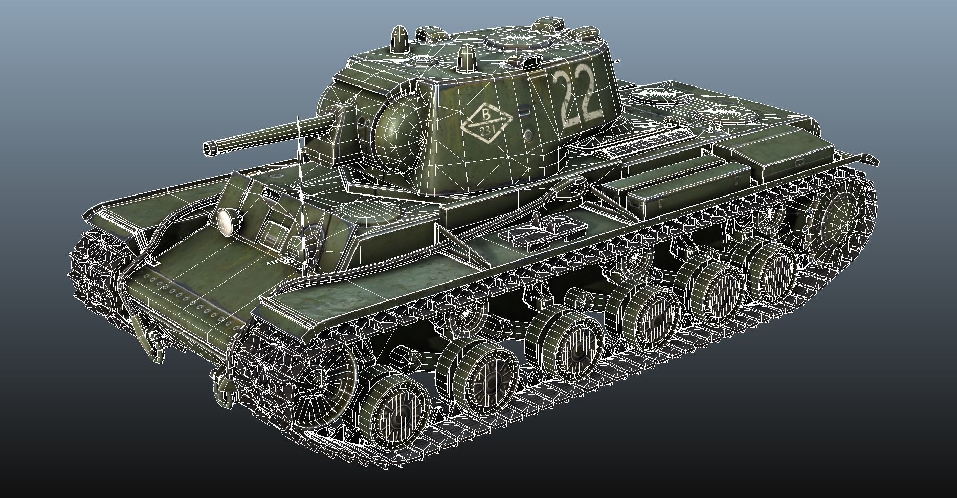 KV-1 ussr Tank - game model Low-poly 3D model_25