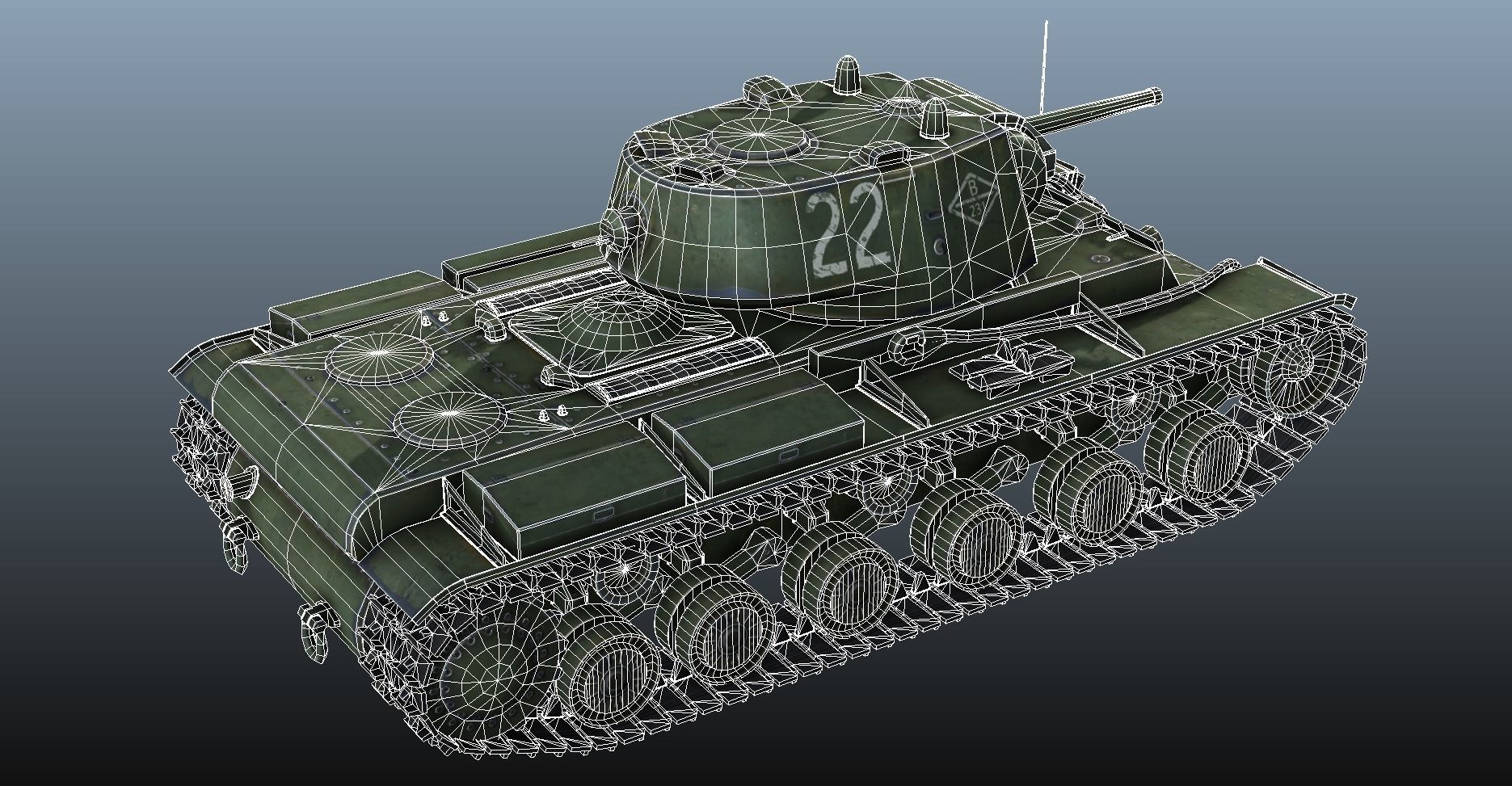 KV-1 ussr Tank - game model Low-poly 3D model_26