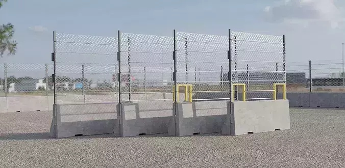 Concrete Barriers 110x300 Fence type B Small Windows