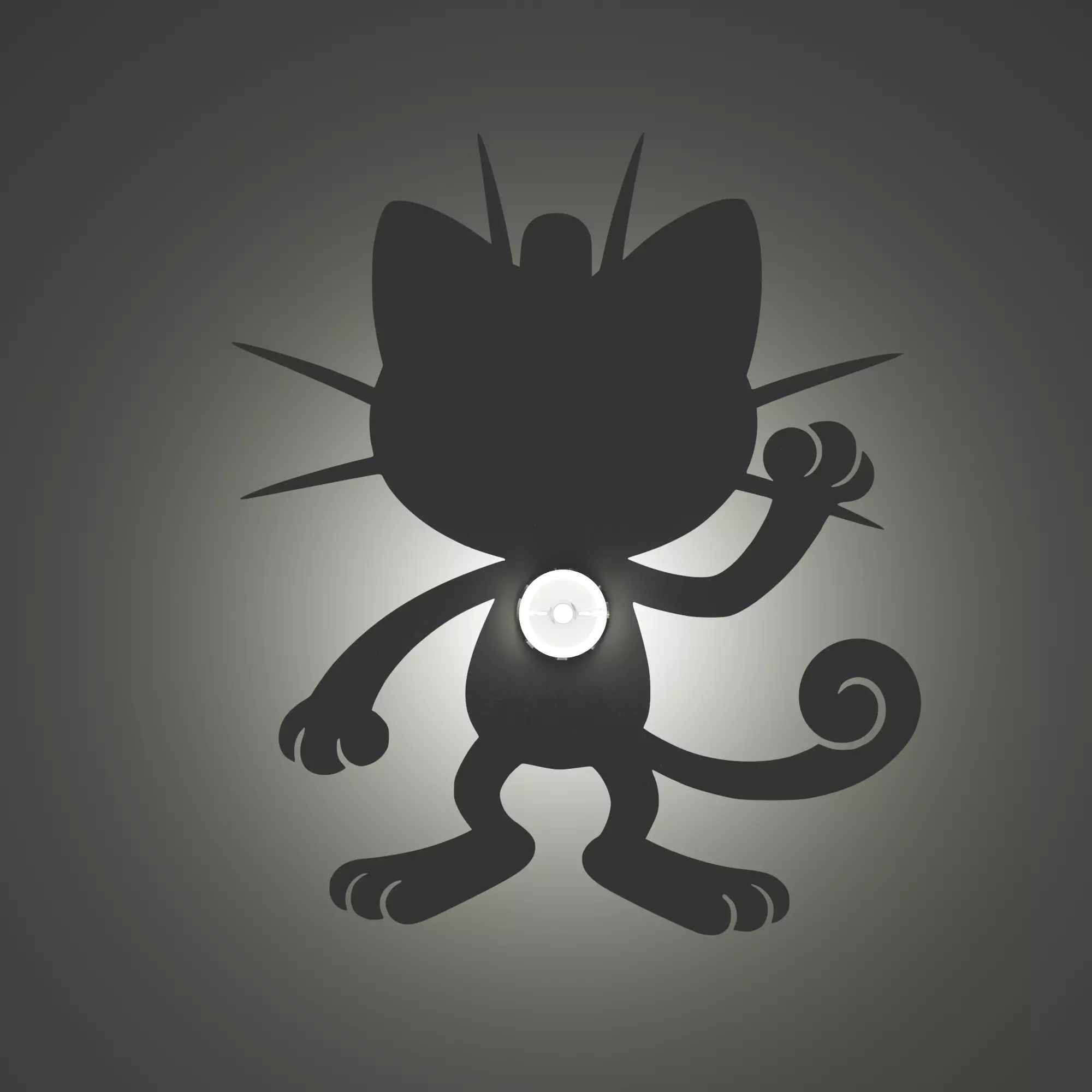 Meowth Shadow Lamp 3D print model