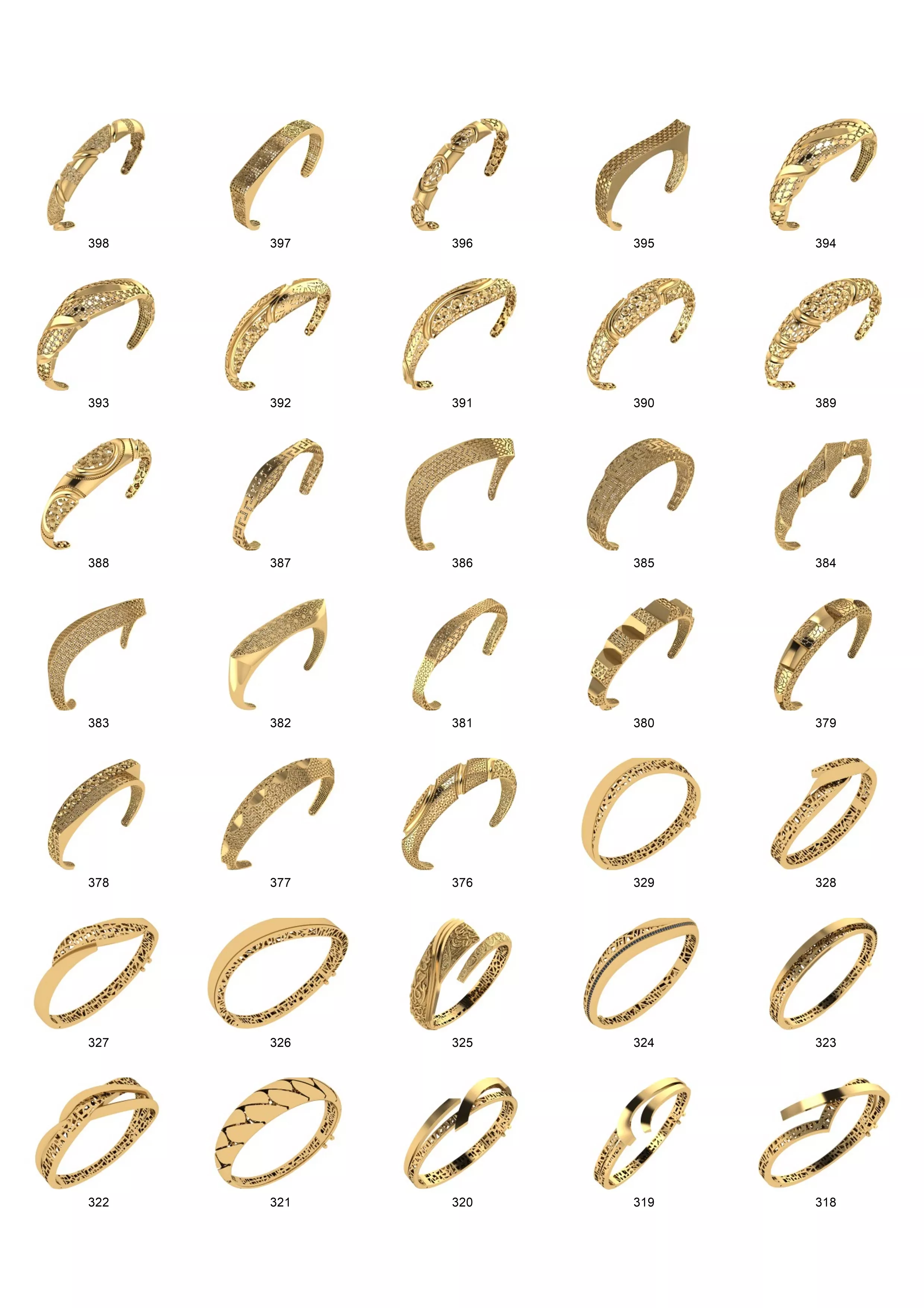 420 Bangle Models Bundle - Rhino 3DM Jewellery CAD Design Pack 3D print model