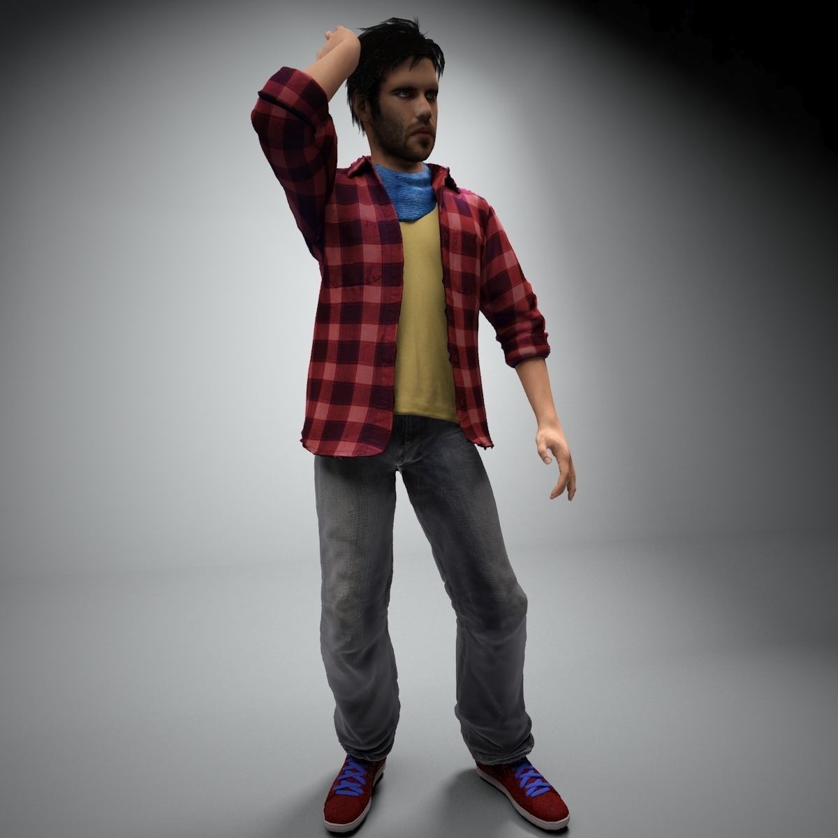 Casual Man Mark Rigged 3D model_2