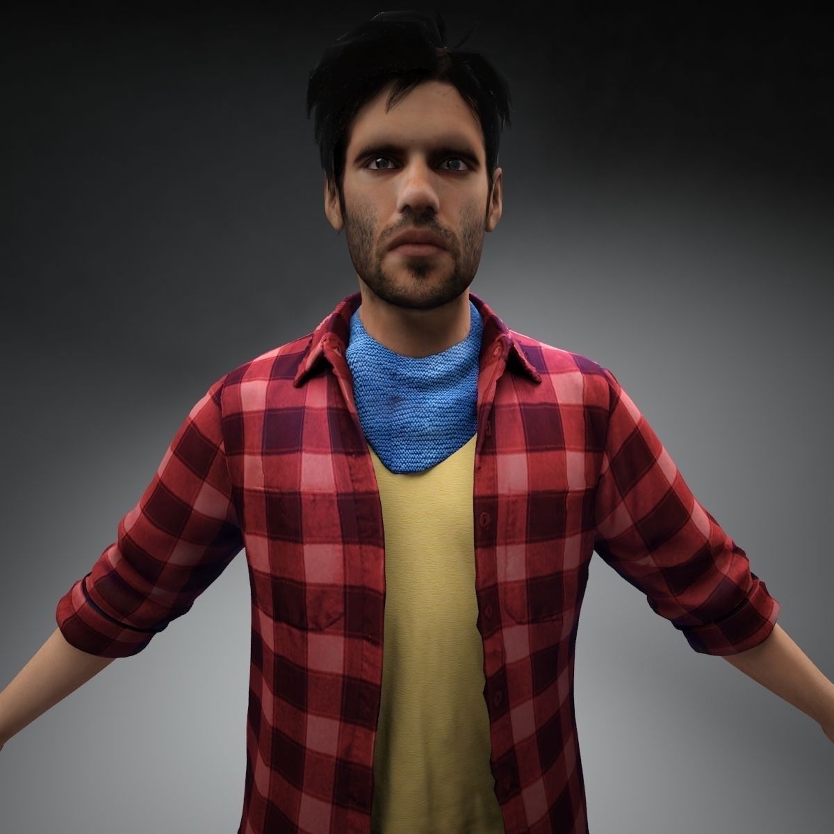 Casual Man Mark Rigged 3D model_1