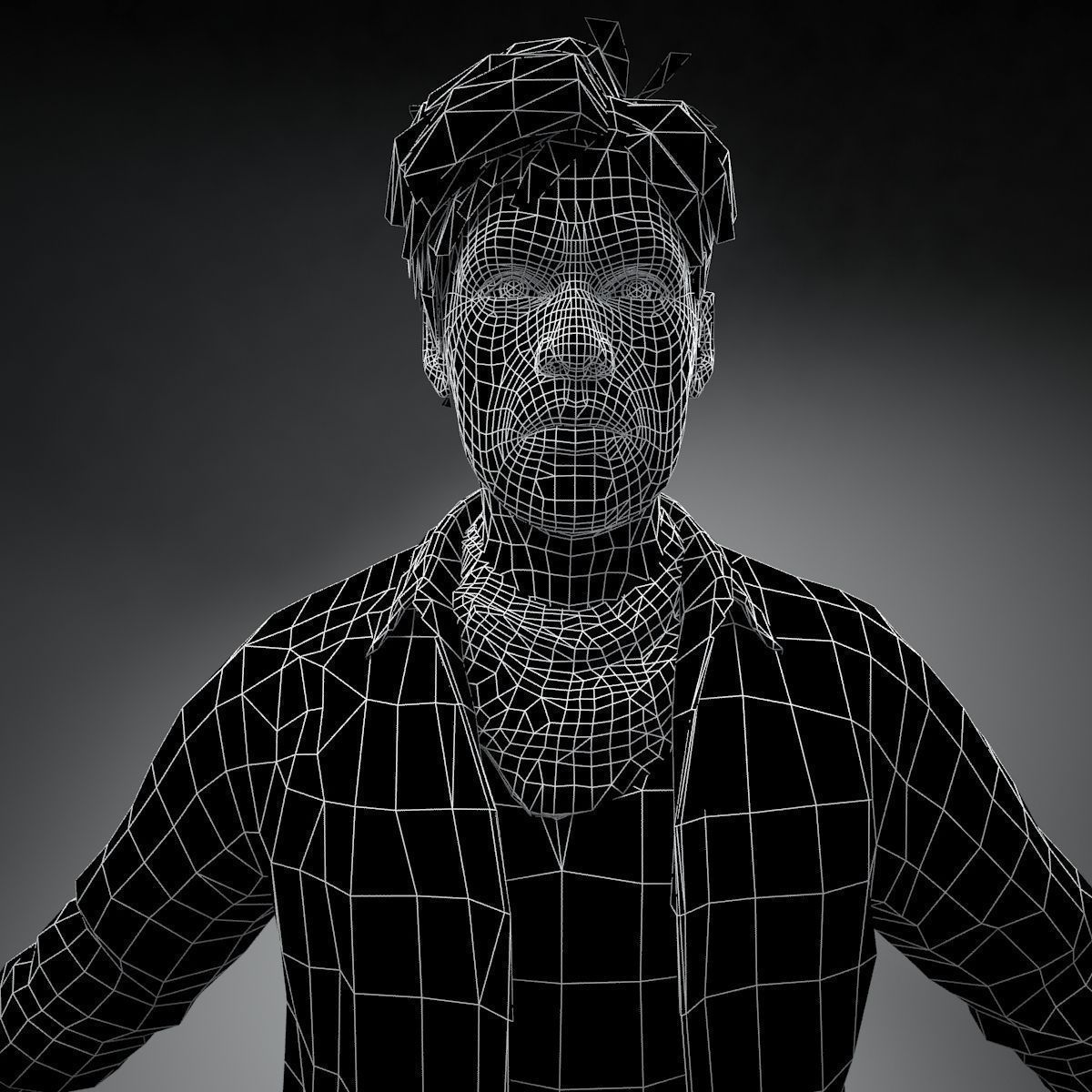 Casual Man Mark Rigged 3D model_11