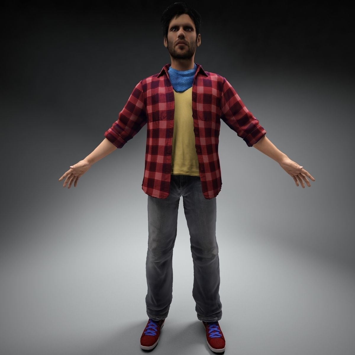 Casual Man Mark Rigged 3D model_6