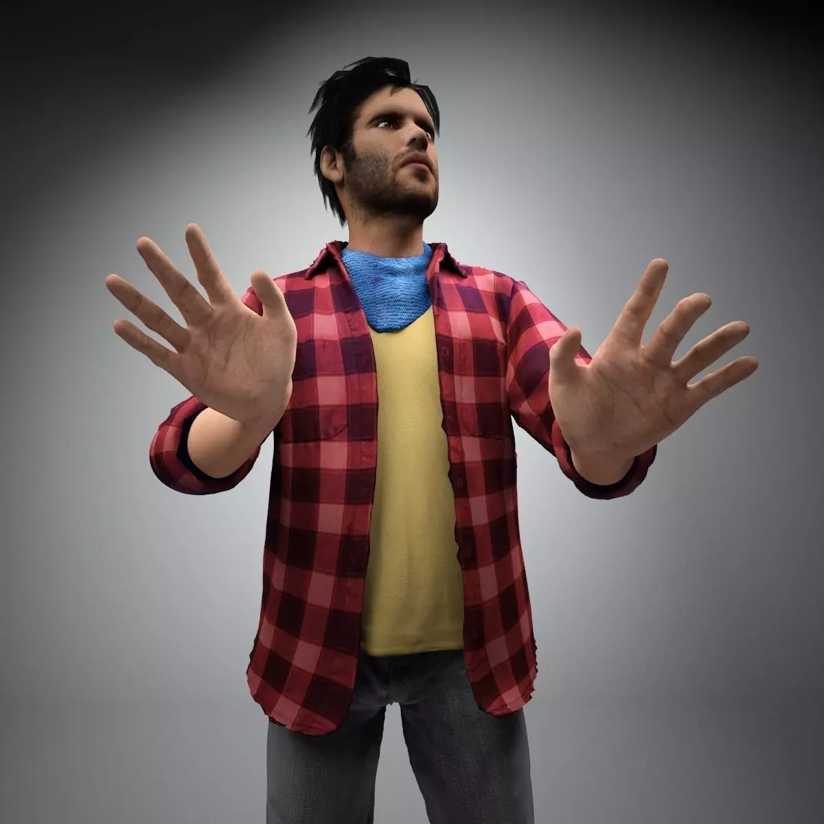 Casual Man Mark Rigged 3D model_0
