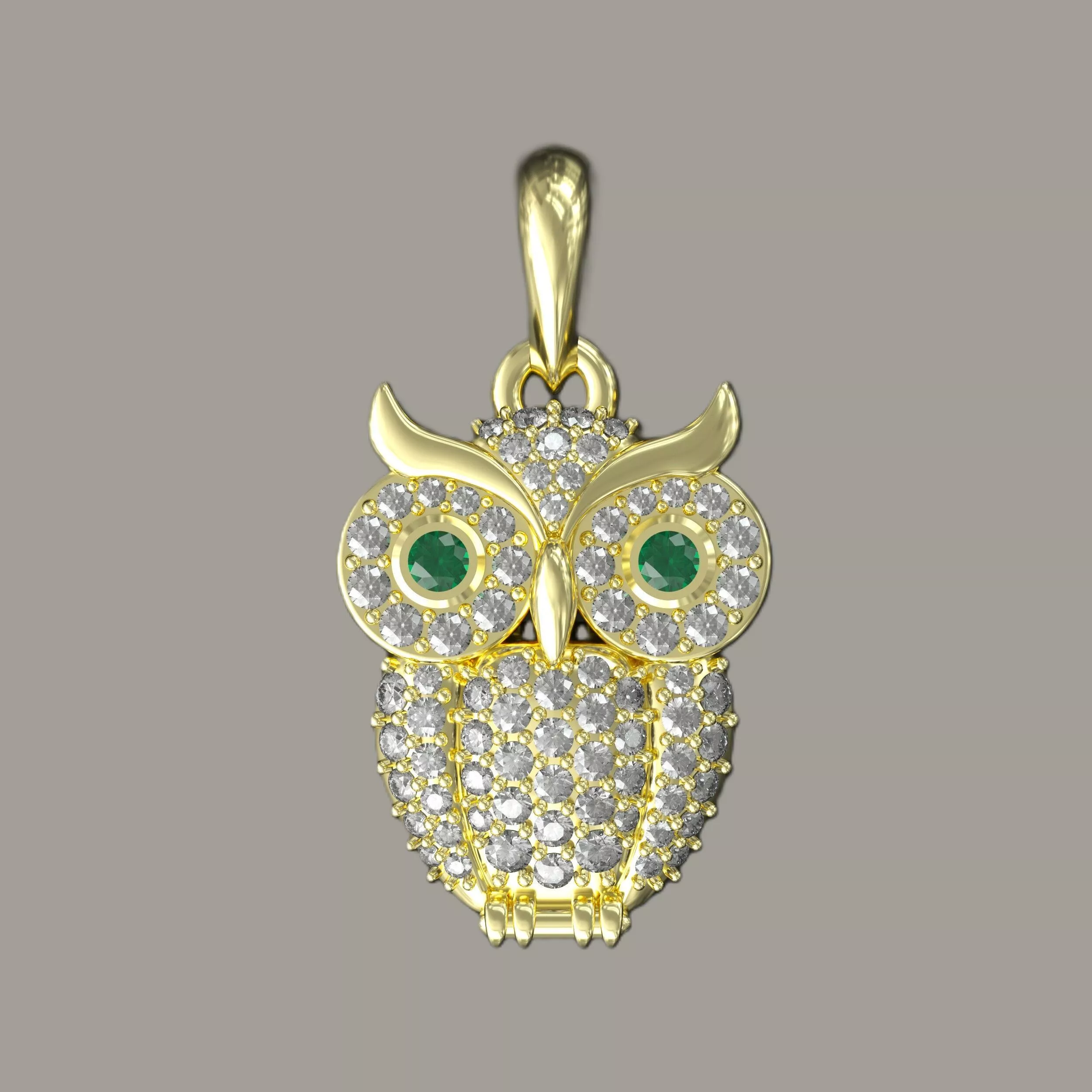 3D CAD Model Owl Jewelry Pendant for 3D Printing 3D print model