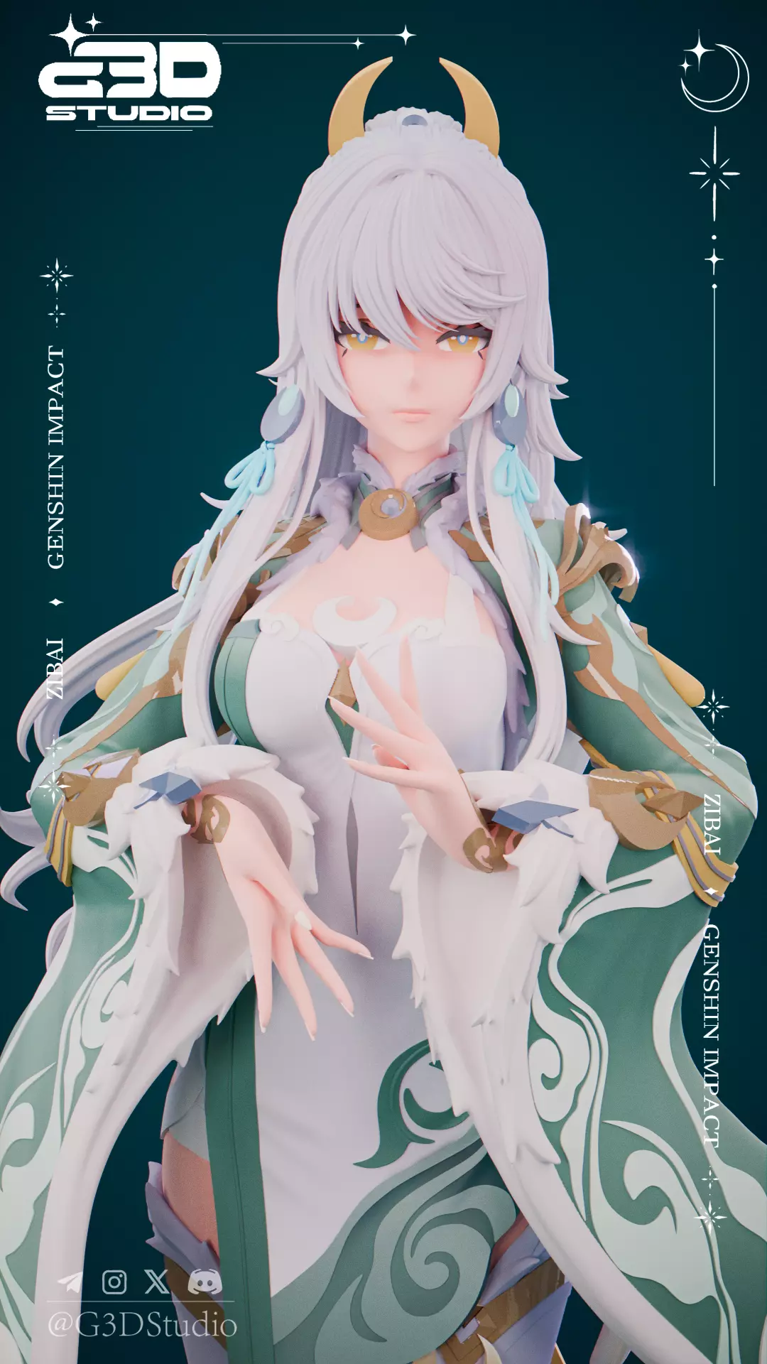 Zibai Genshin Impact 3D print model