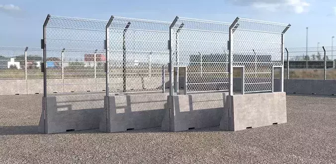 Concrete Barriers 110x300 Fence type A Big Windows