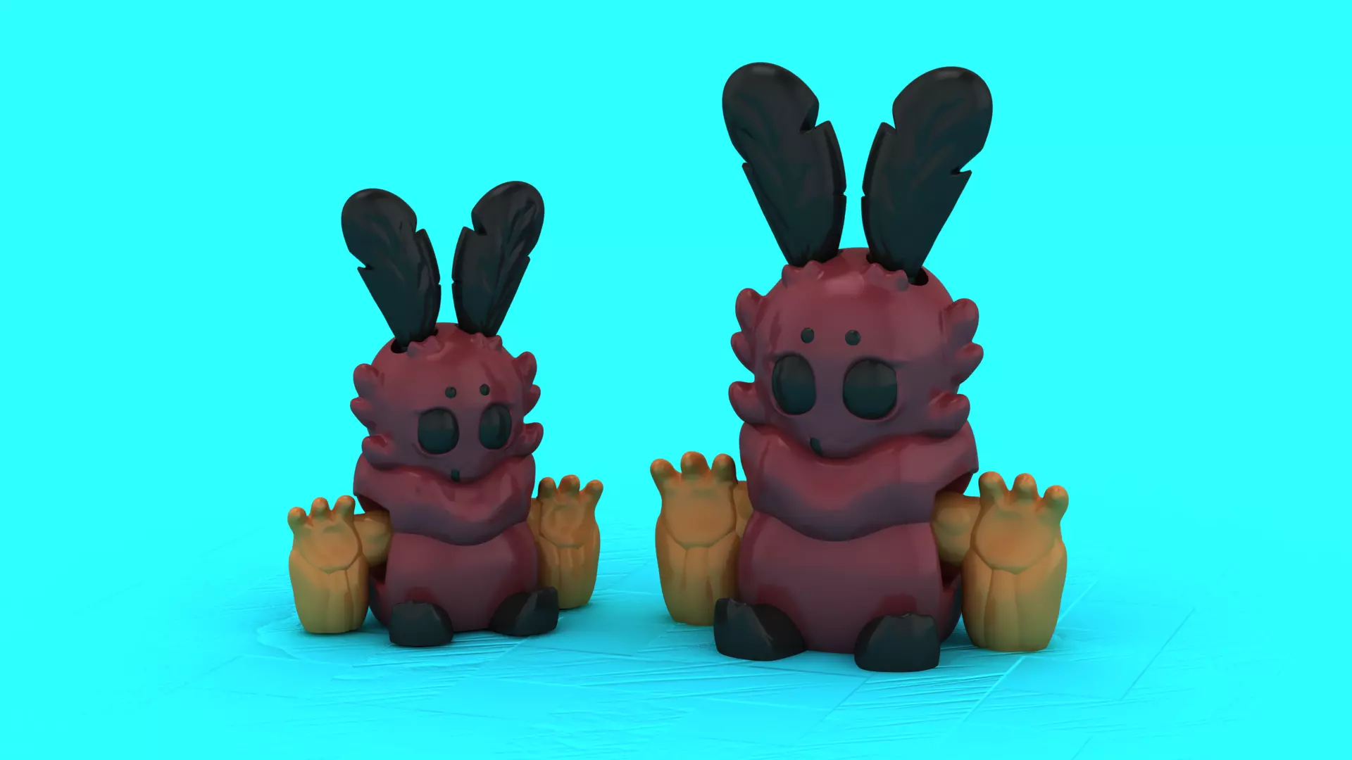 Feathered Ear Creatures 3D print model